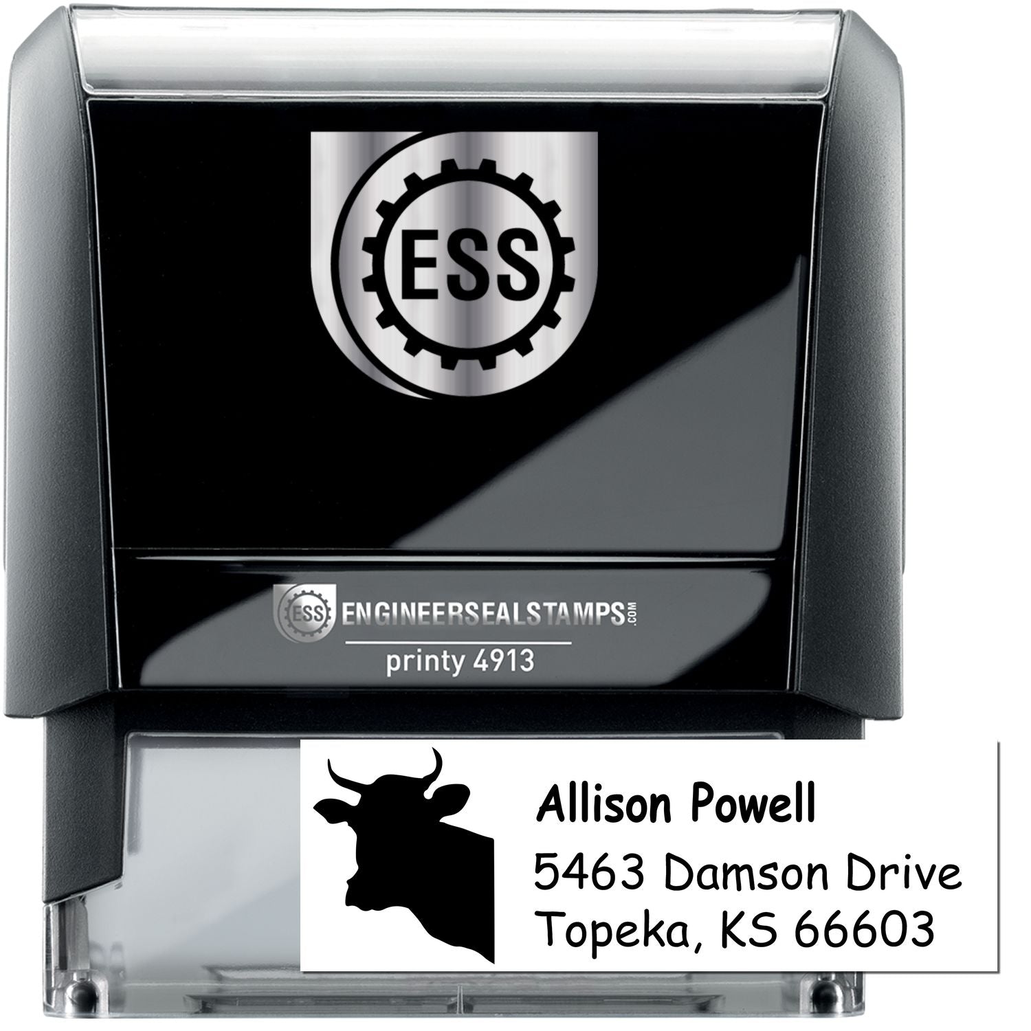 Self-Inking Docile Cow Customize Return Address Stamp