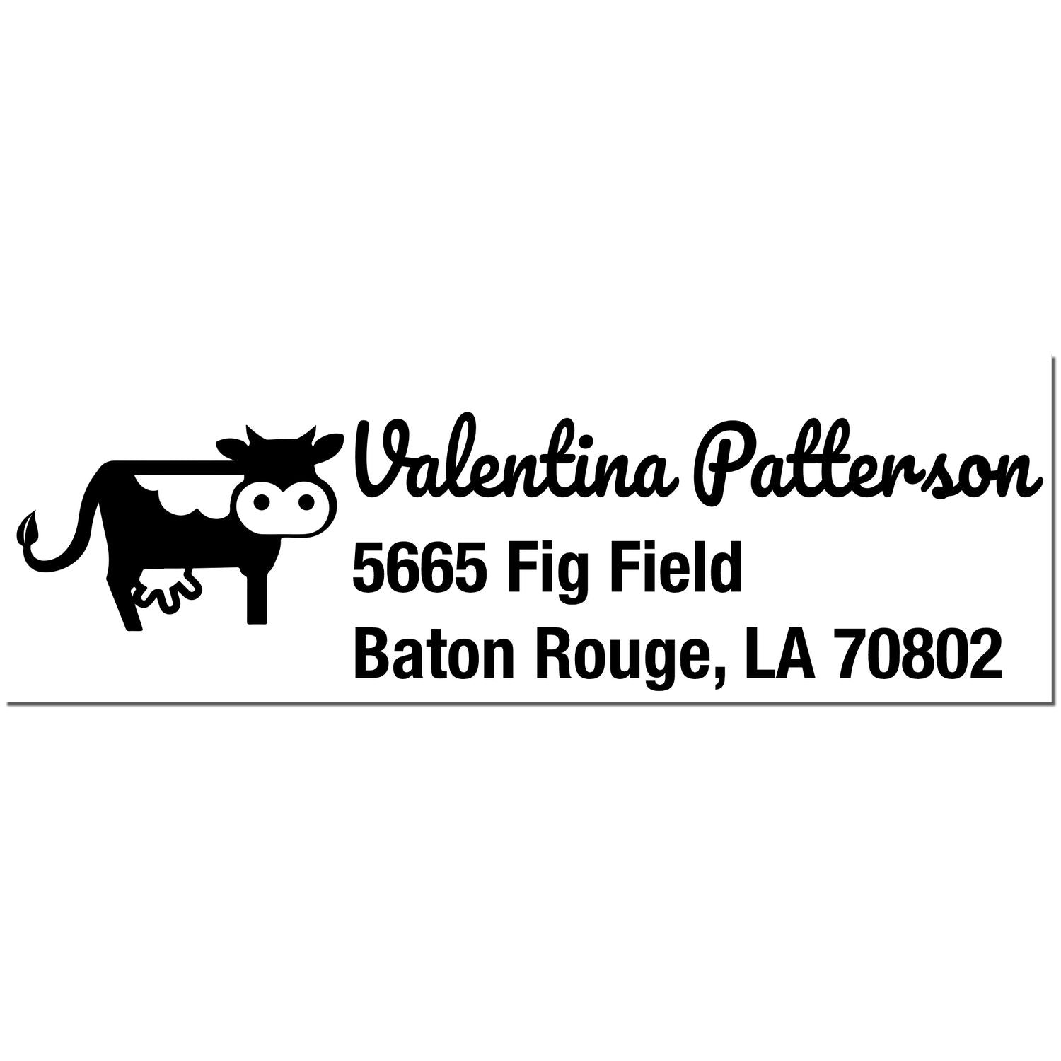 Slim Pre-Inked Curious Cow Customize Return Address Stamp