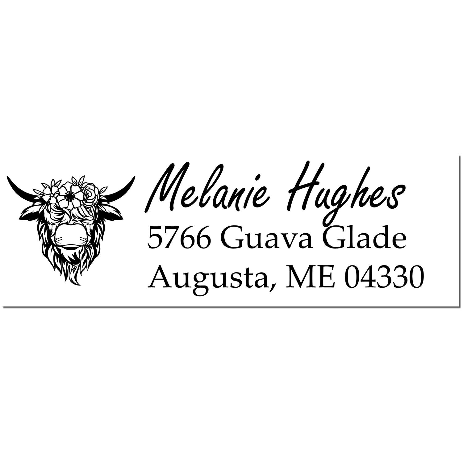 Resilient Cow Custom Home Address Rubber Stamp