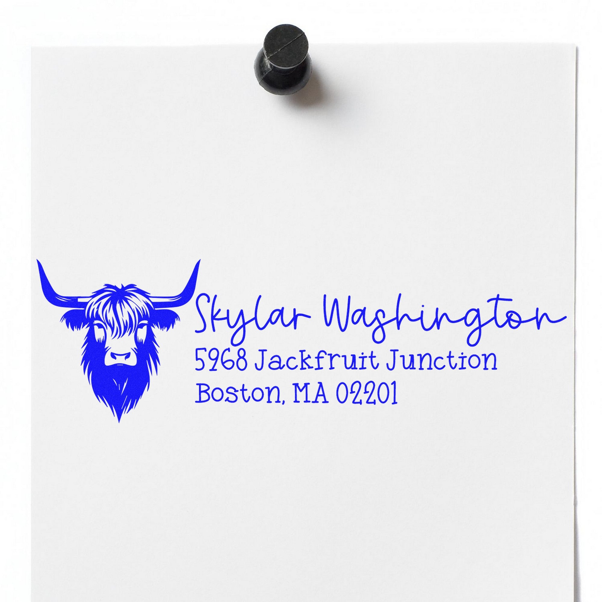 Slim Pre-Inked Bright Eyed Cow Customize Mail Stamp