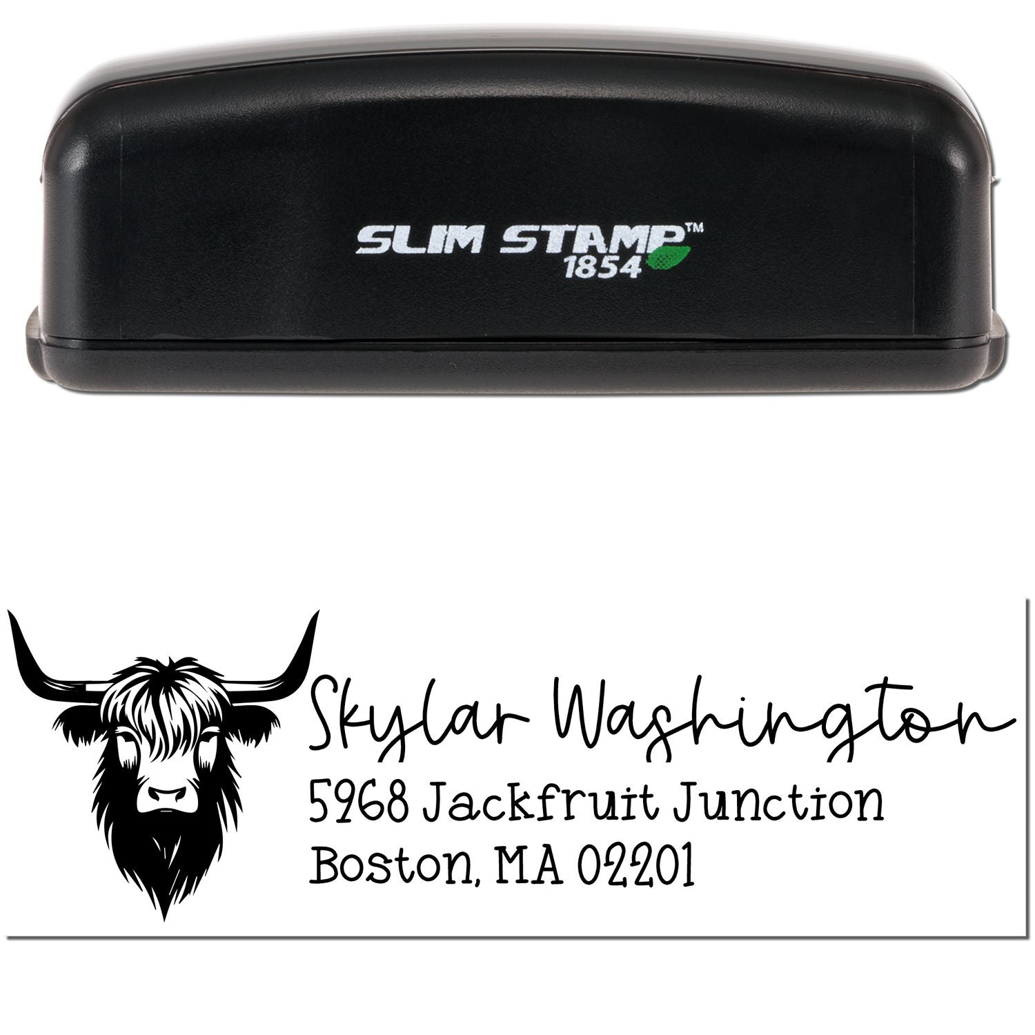 Slim Pre-Inked Bright Eyed Cow Customize Mail Stamp