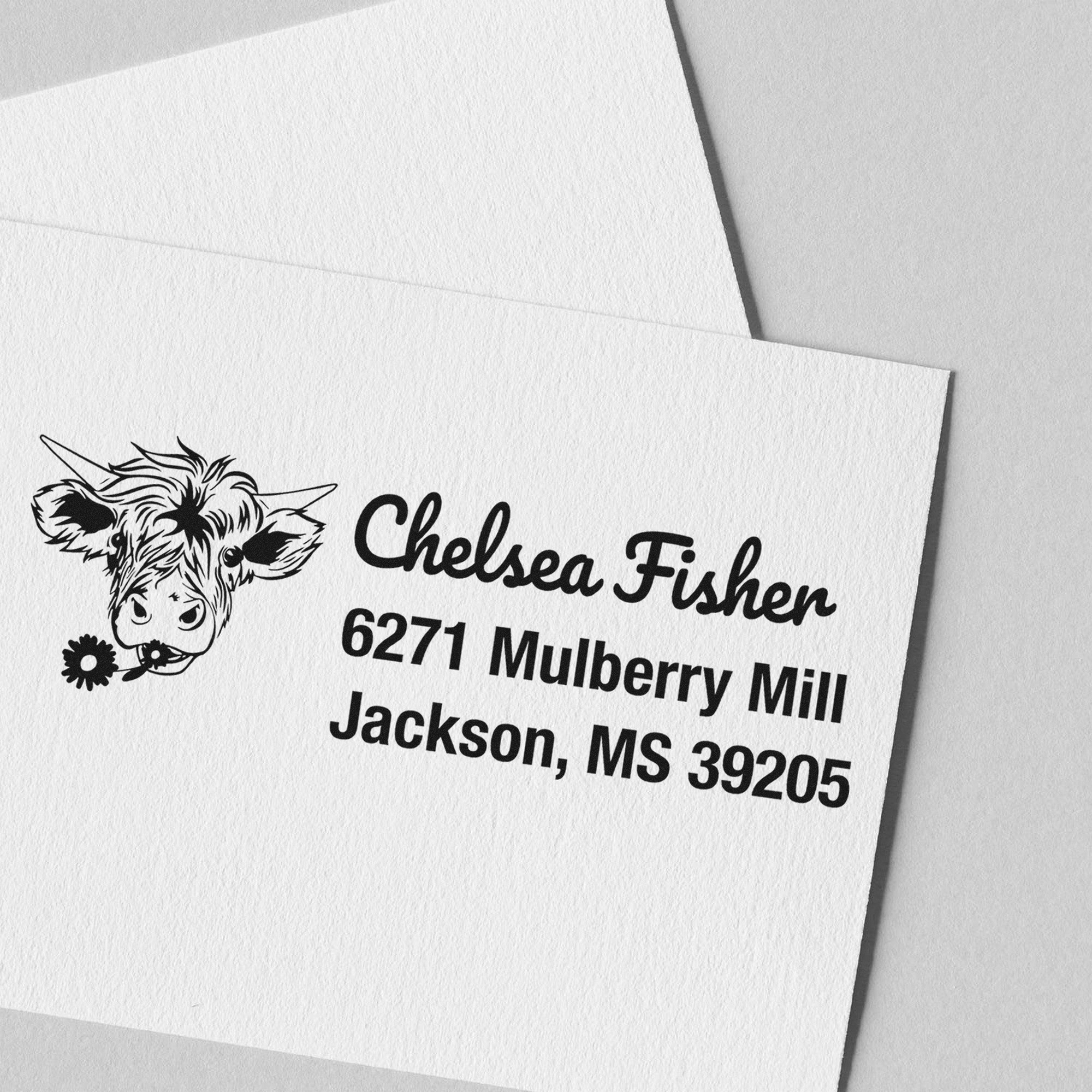 Pretty Cow Custom Home Address For Envelopes Rubber Stamp