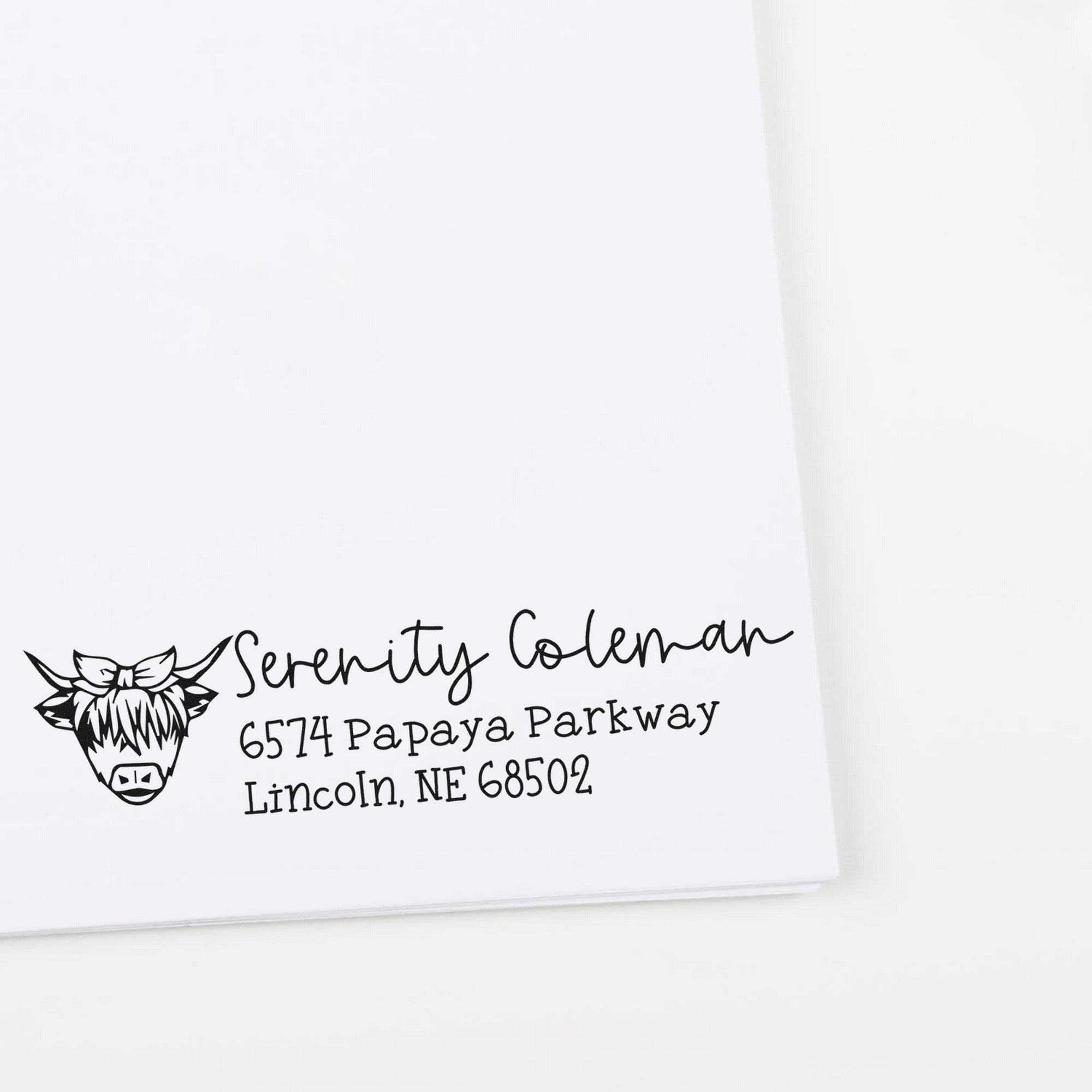 Lazy Cow Customized Return Address Rubber Stamp