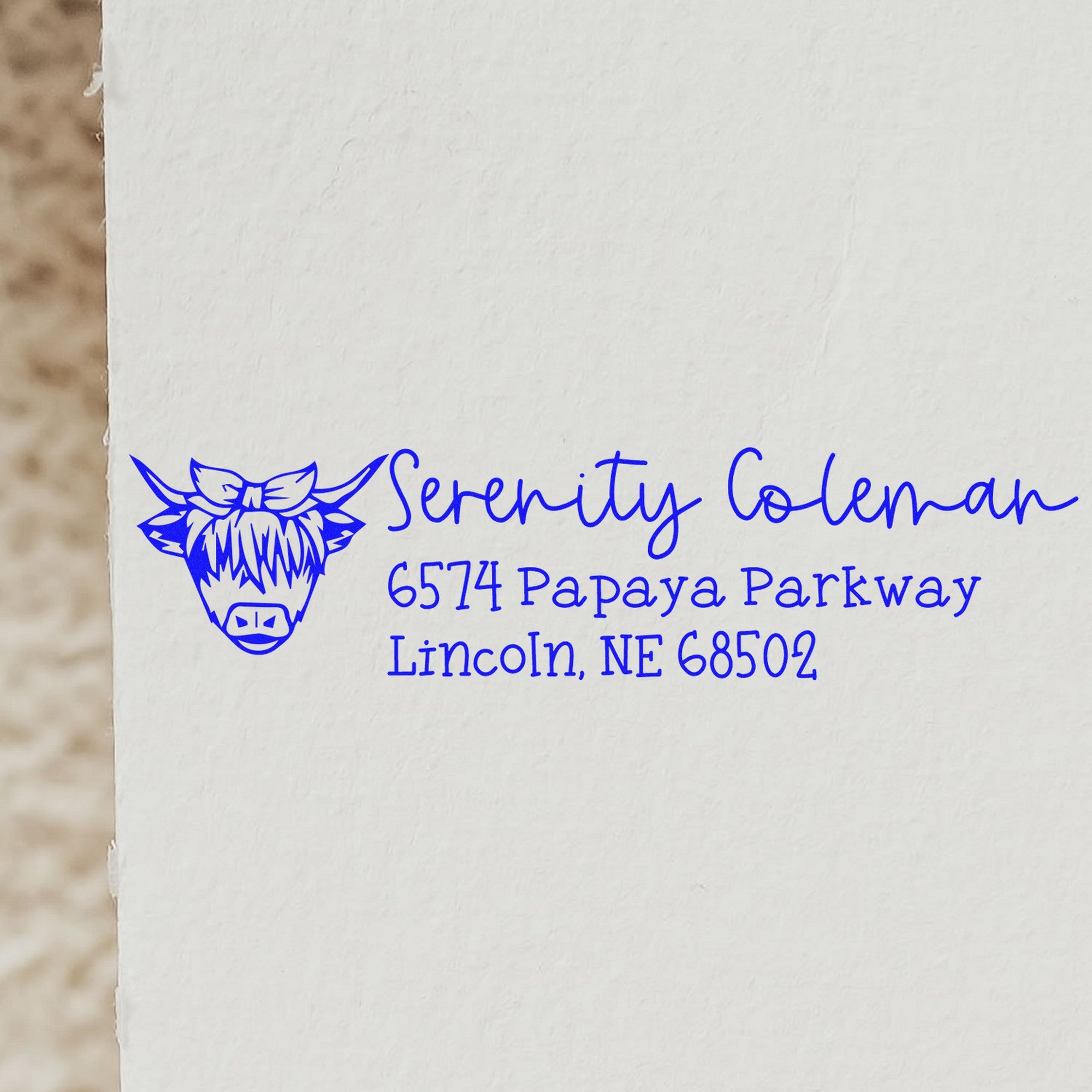 Lazy Cow Customized Return Address Rubber Stamp