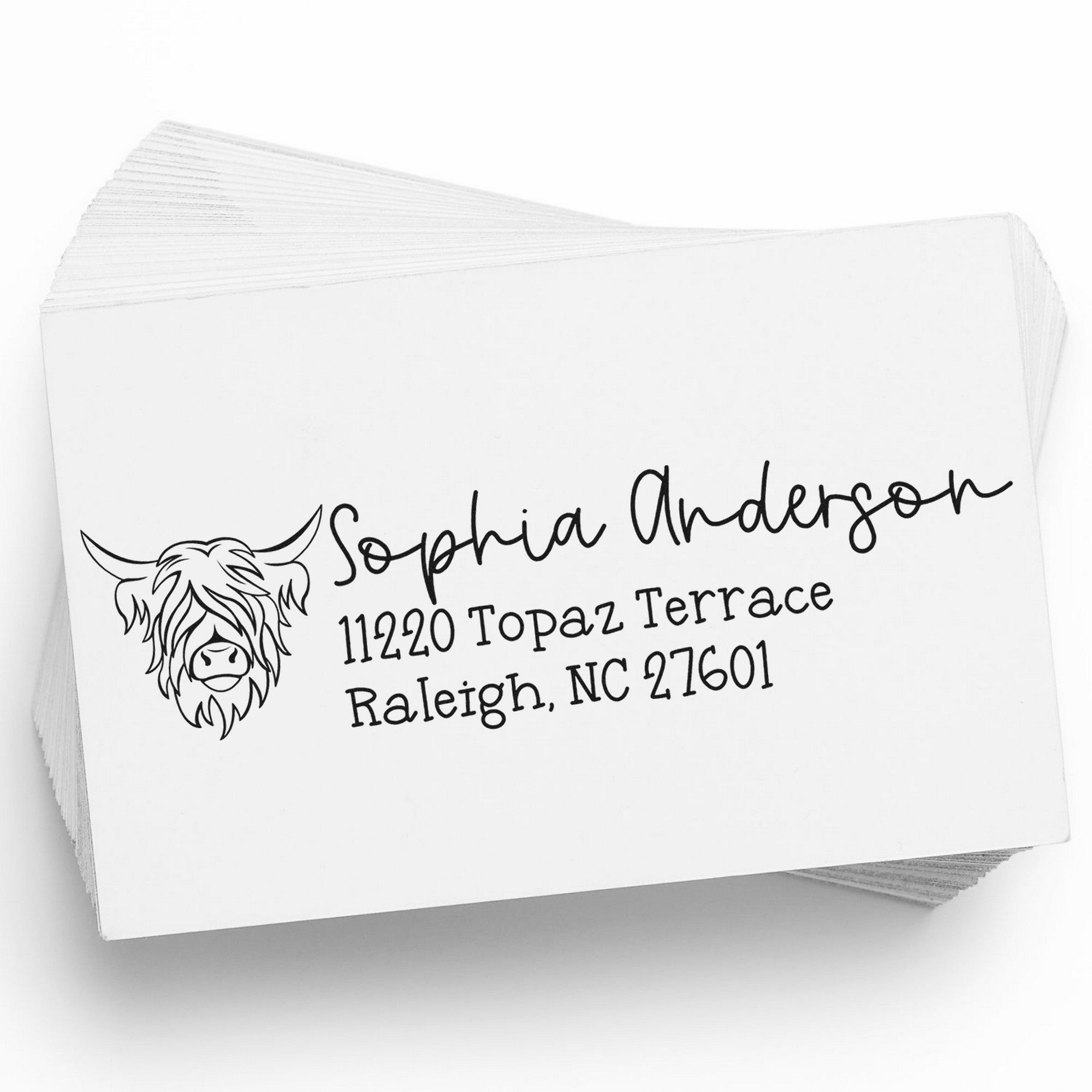 Self-Inking Quaint Cow Customizable Address Return Stamp