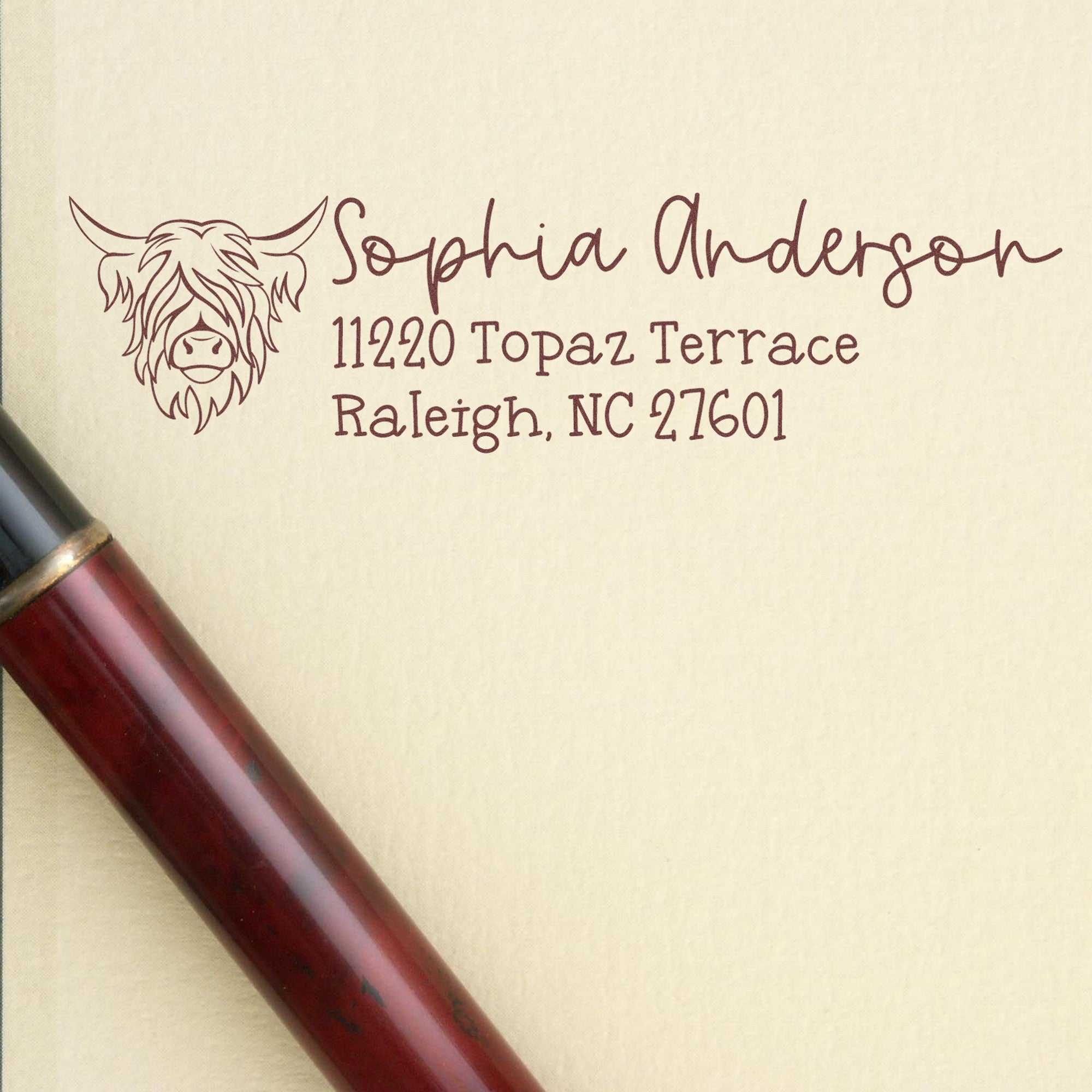 Self-Inking Quaint Cow Customizable Address Return Stamp