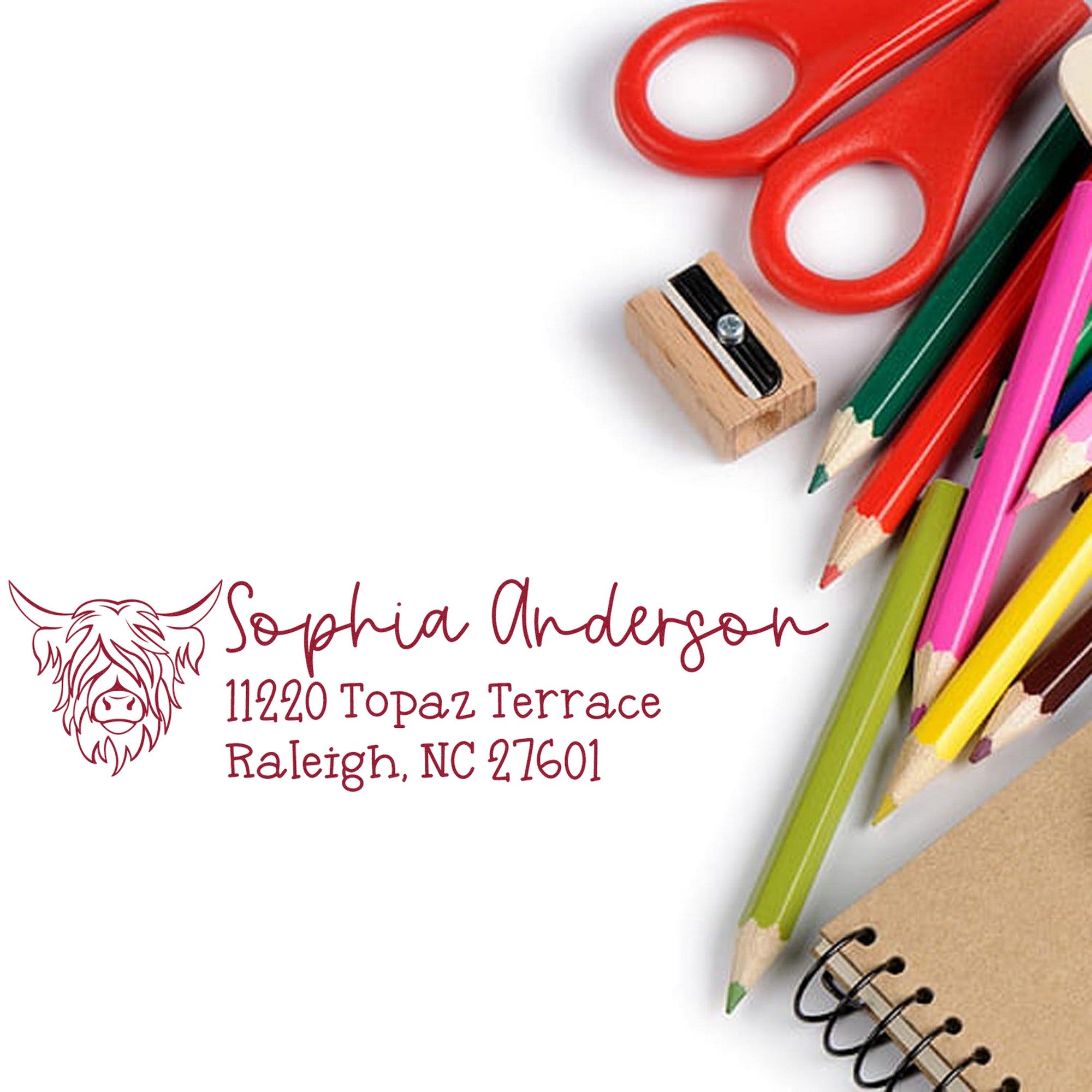 Self-Inking Quaint Cow Customizable Address Return Stamp