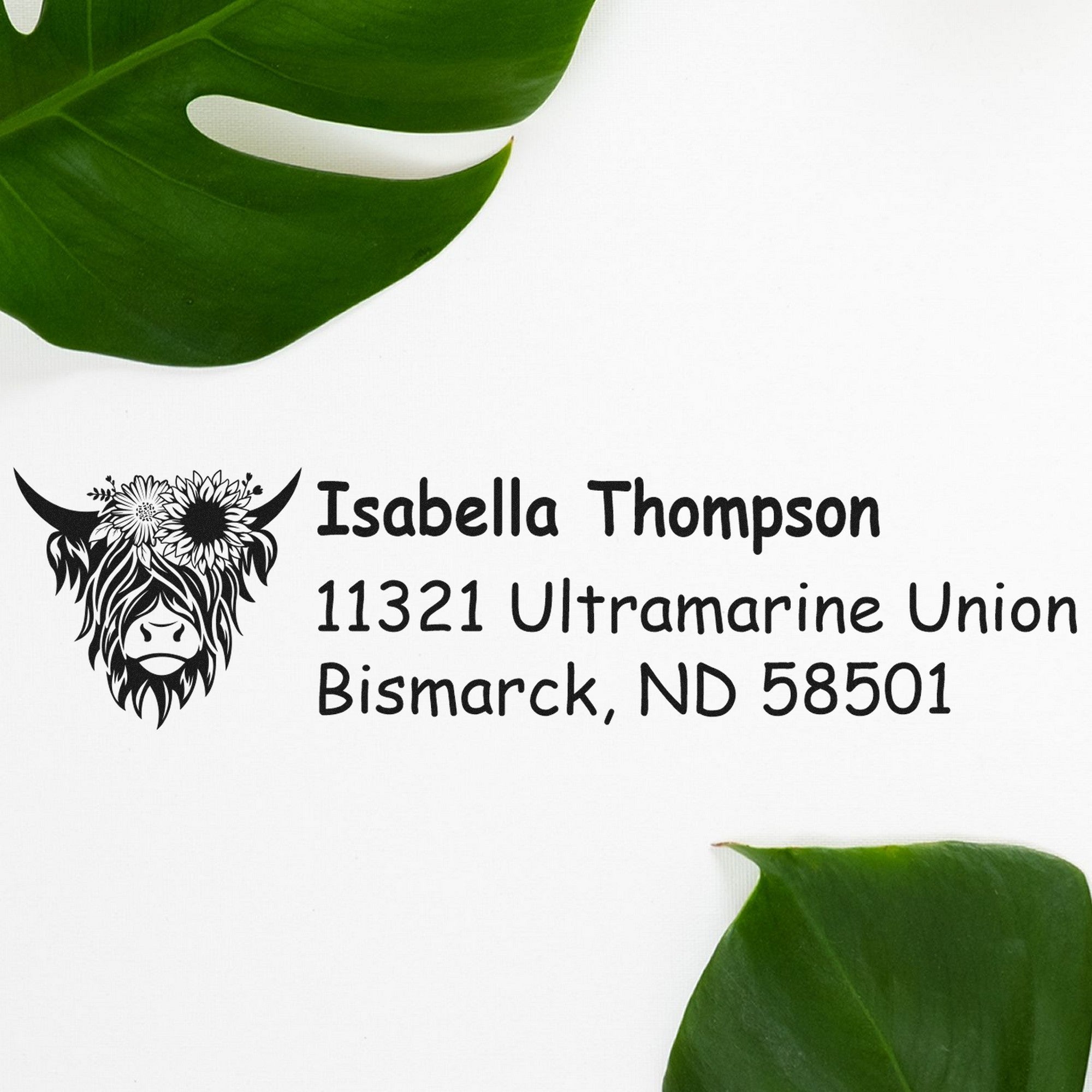 Self-Inking Mellow Cow Customizable Mailing Address Stamp