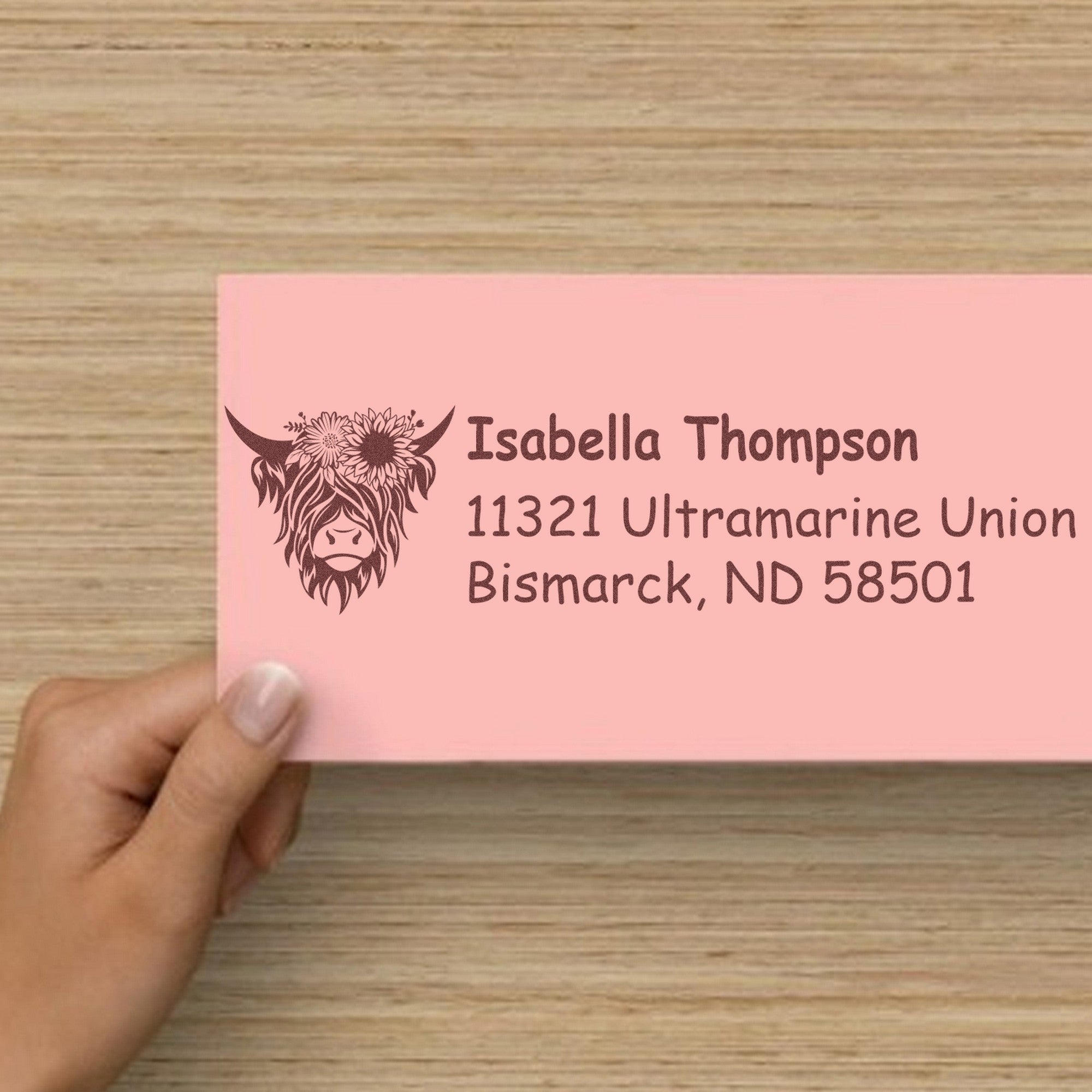 Self-Inking Mellow Cow Customizable Mailing Address Stamp