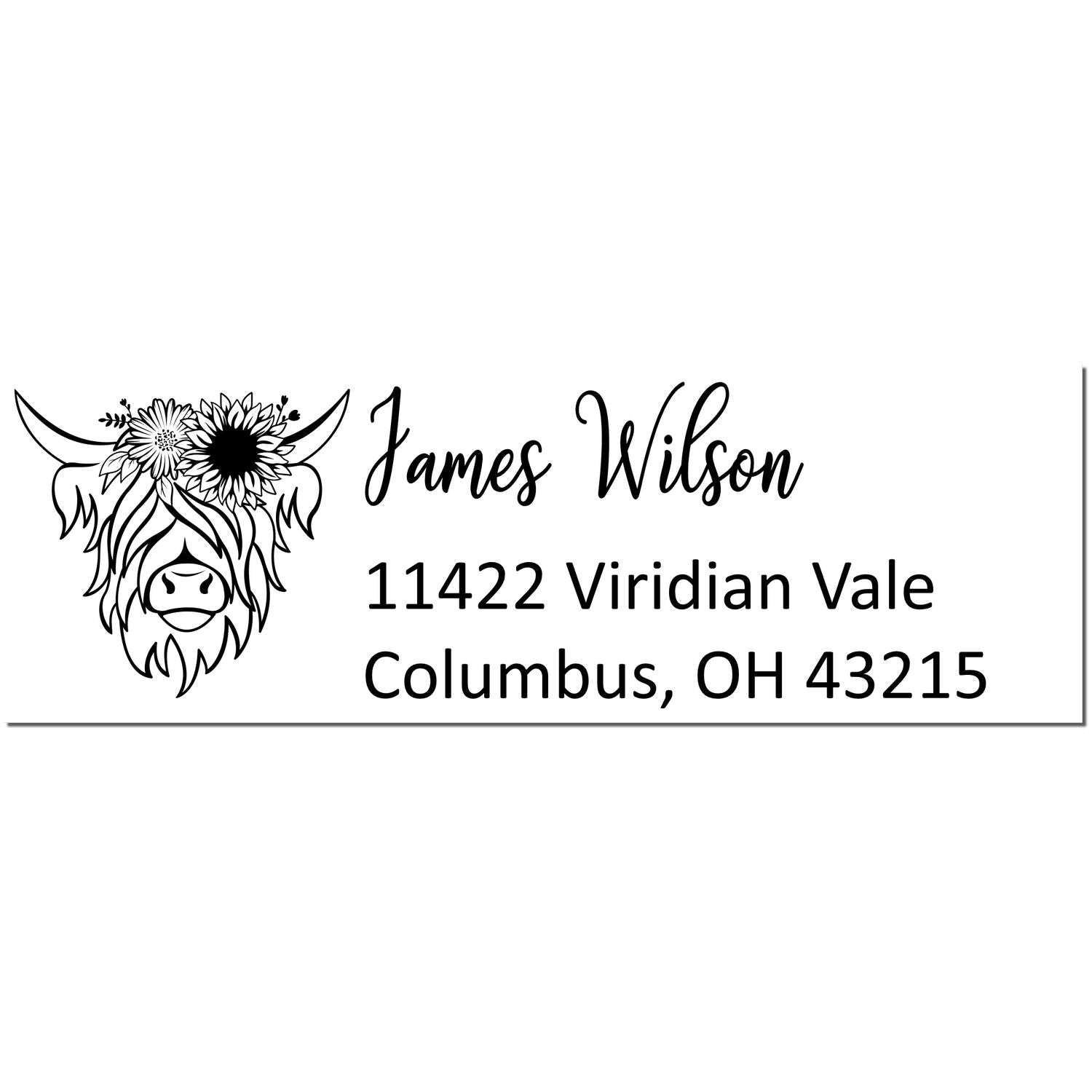 Self-Inking Lush Coated Cow Customizable Mail Address Stamp