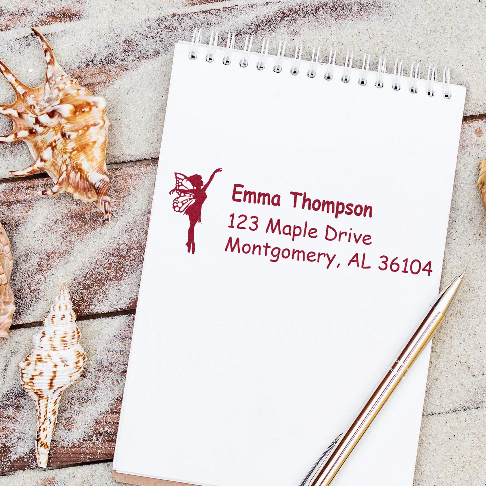 Whimsical Thistle Fairy Customizable Mail Address Rubber Stamp