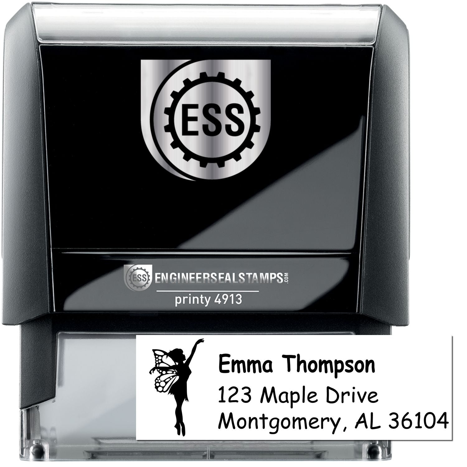 Self-Inking Whimsical Thistle Mythical Fairy Personalized New Address Stamp