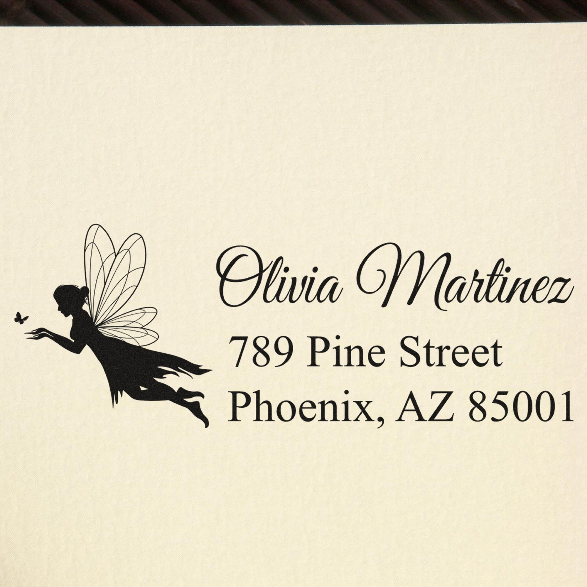 Gentle Petalwhisper Fairy Customizable Home Address For Envelopes Rubber Stamp