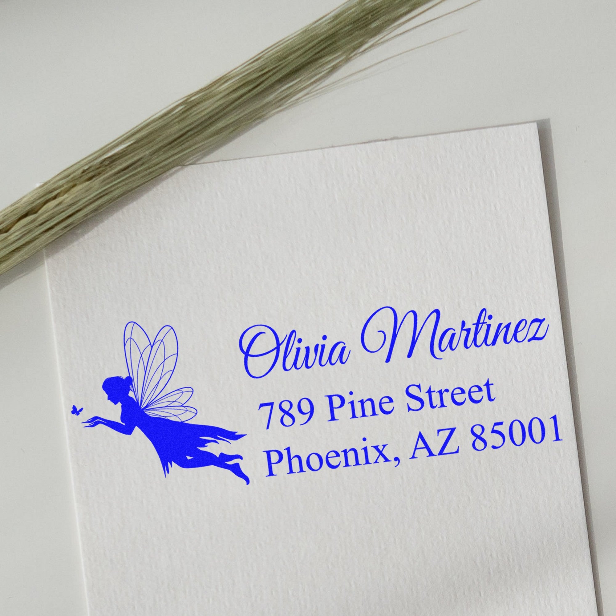 Gentle Petalwhisper Fairy Customizable Home Address For Envelopes Rubber Stamp