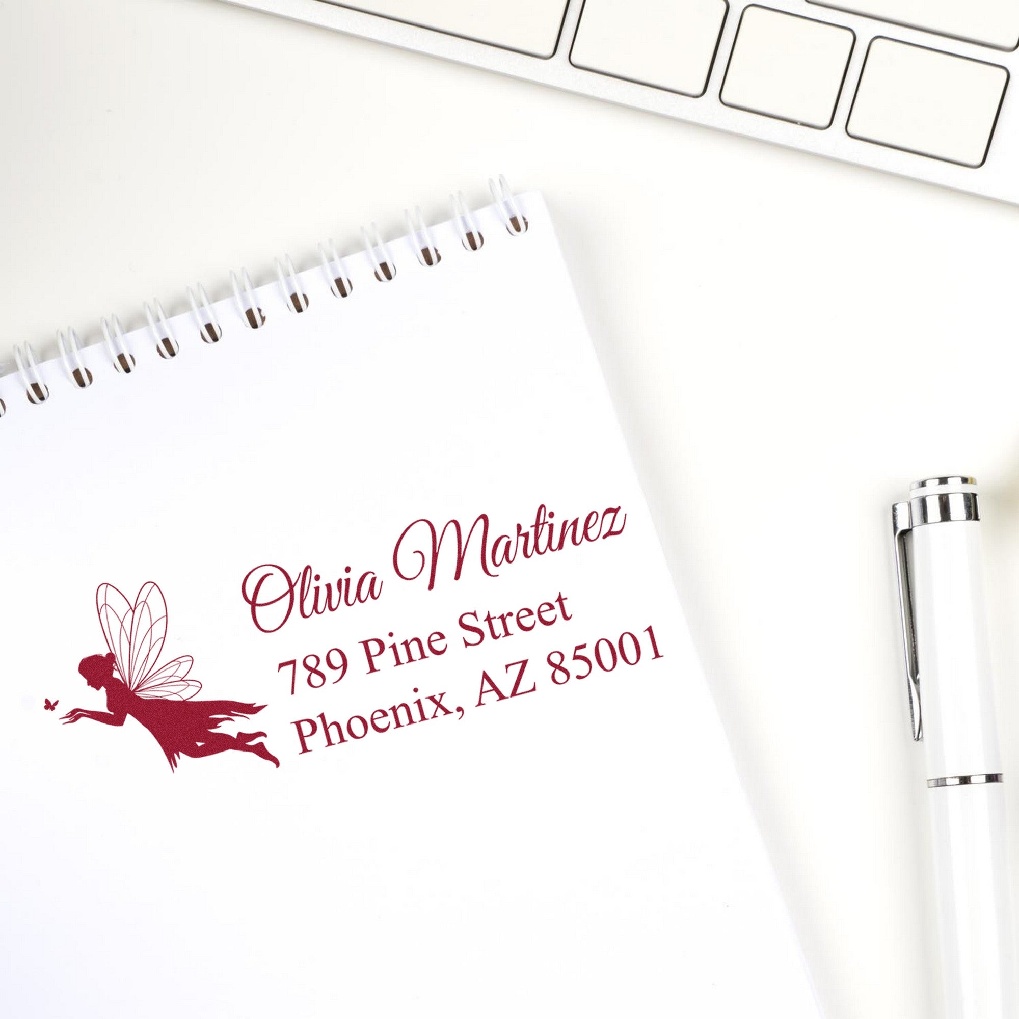 Slim Pre-Inked Gentle Petalwhisper Fairy Handmade Return Address Stamp