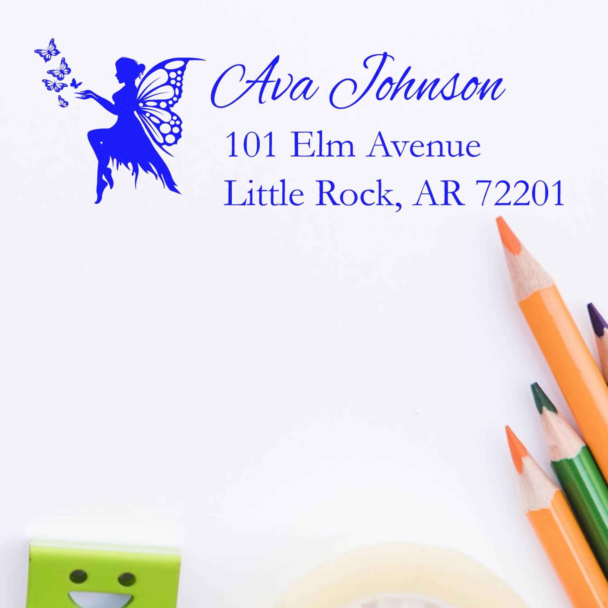 Self-Inking Enchanting Starshimmer Mythical Fairy Custom Address Stamp