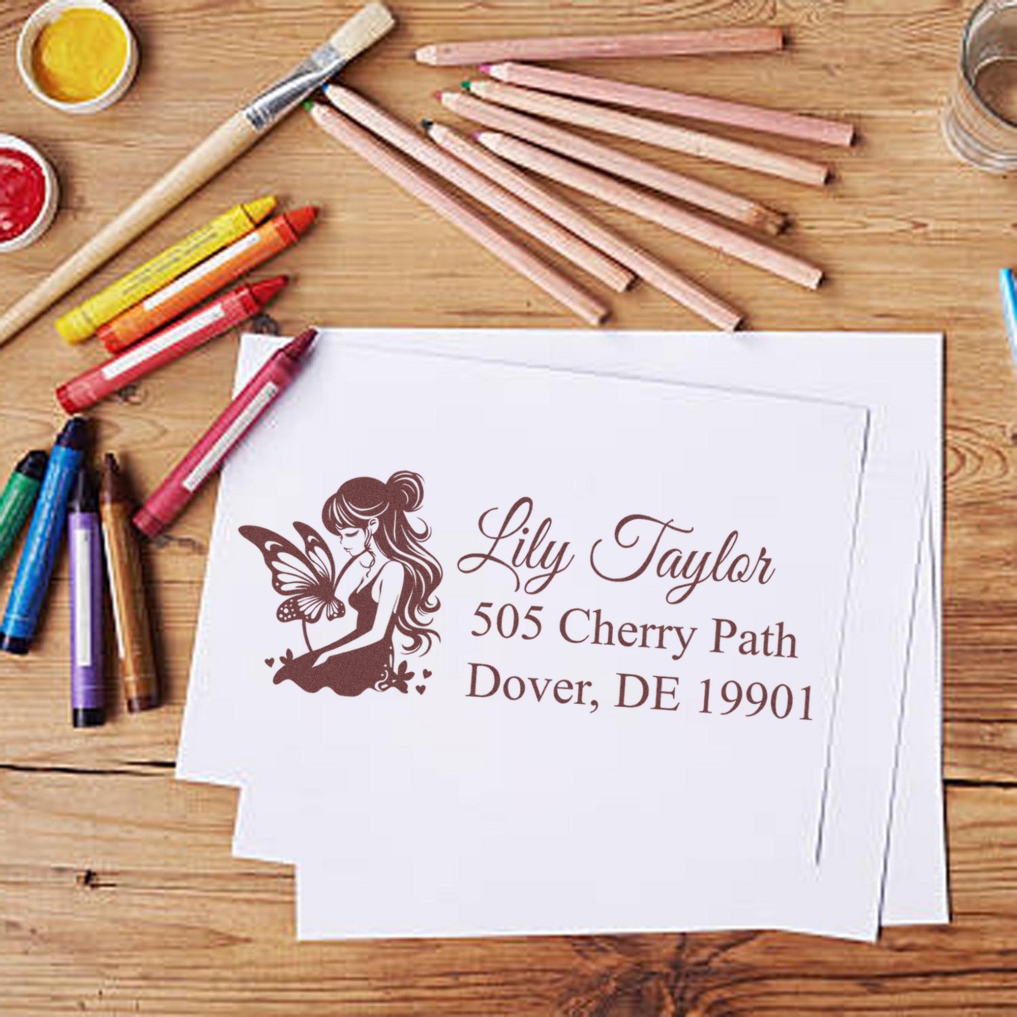 Self-Inking Playful Ivytwirl Mythical Fairy Custom Mail Stamp