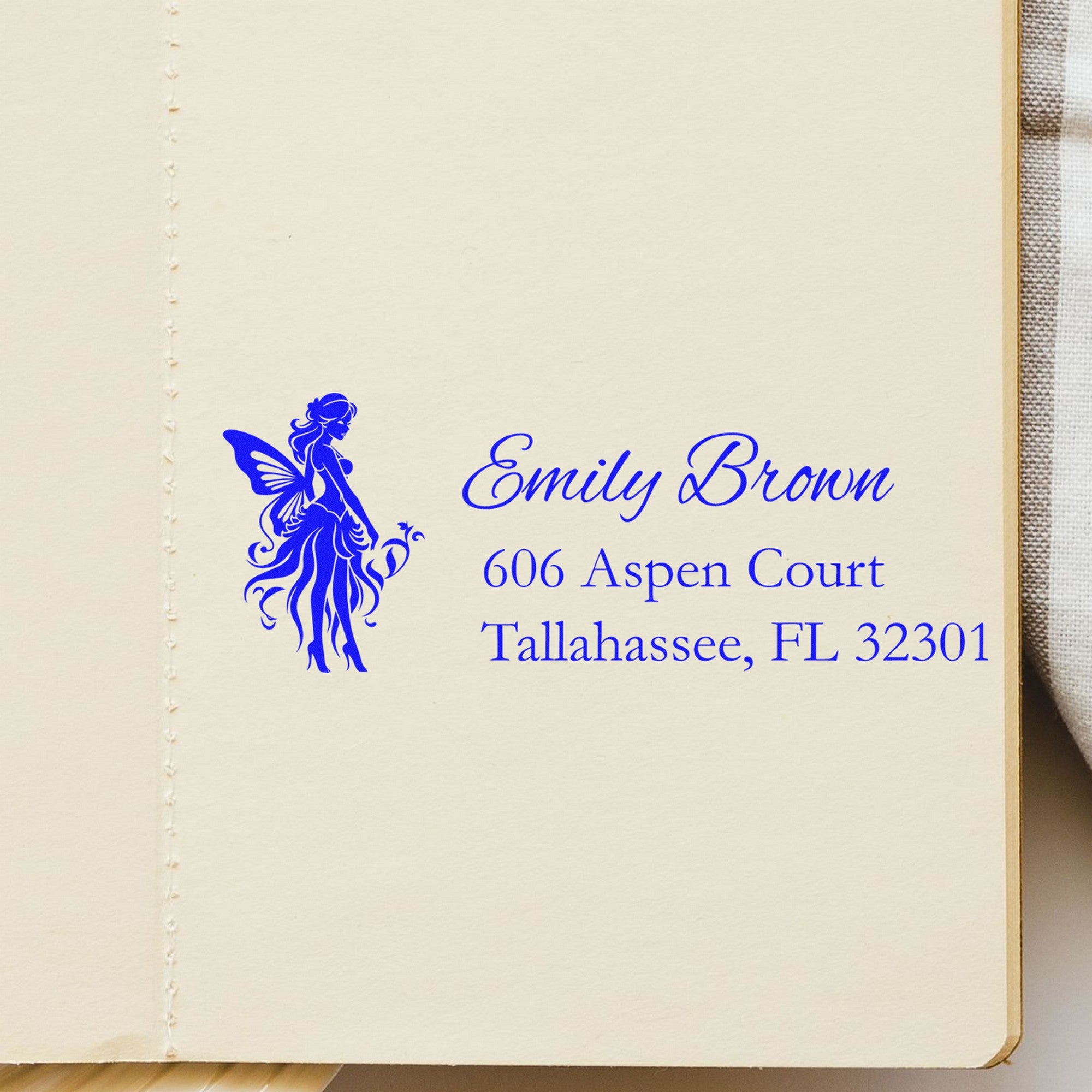 Slim Pre-Inked Joyful Sunsprinkle Fairy Handmade Mailing Address Stamp