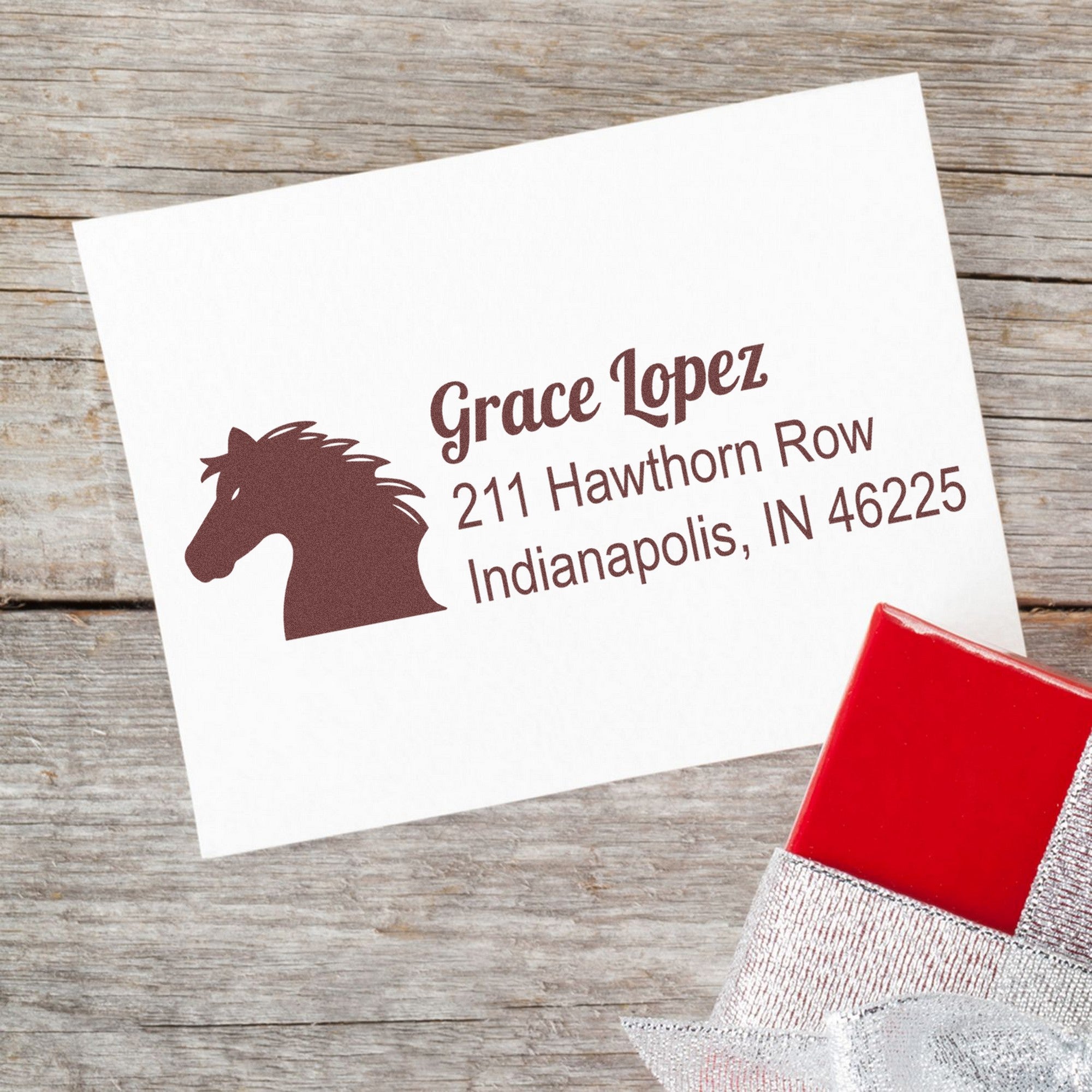 Self-Inking Swift Thunder Equestrian Custom Home Address For Envelopes Stamp