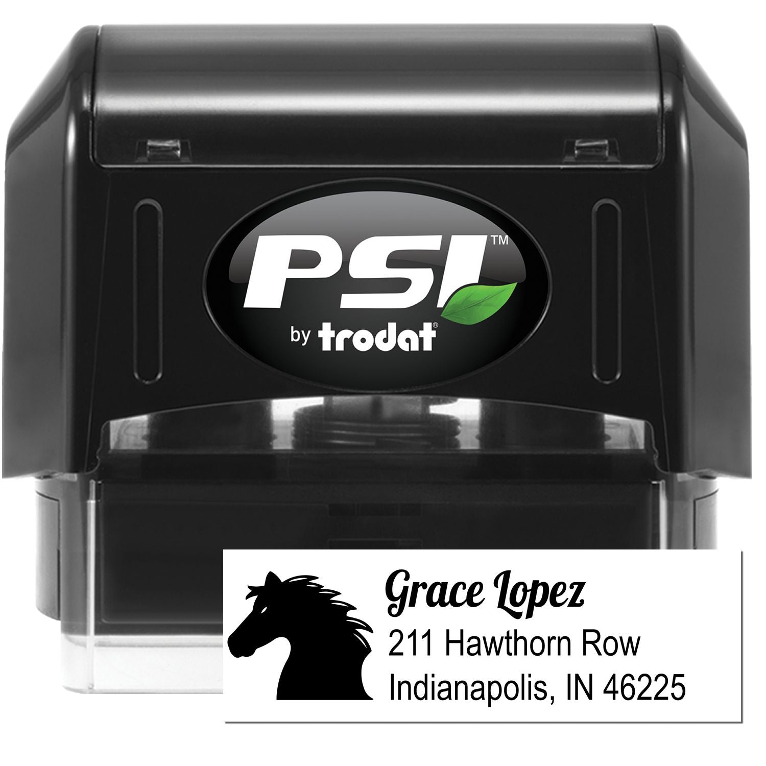 PSI Swift Thunder Steed Customizable Mailing Address Pre-Inked Stamp