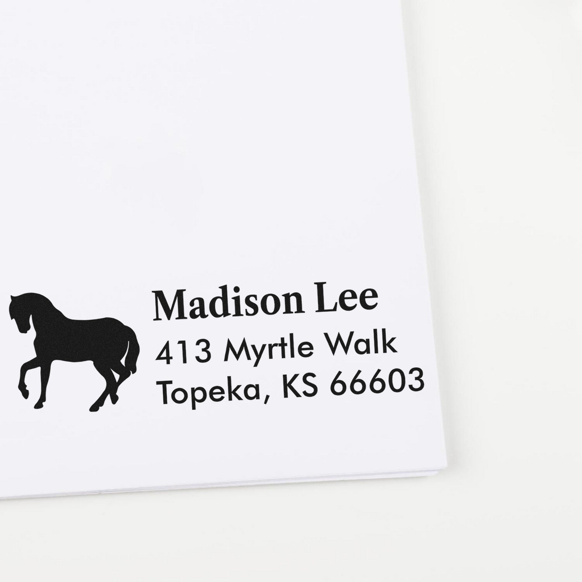 Self-Inking Noble Spirit Equestrian Customized Address Stamp