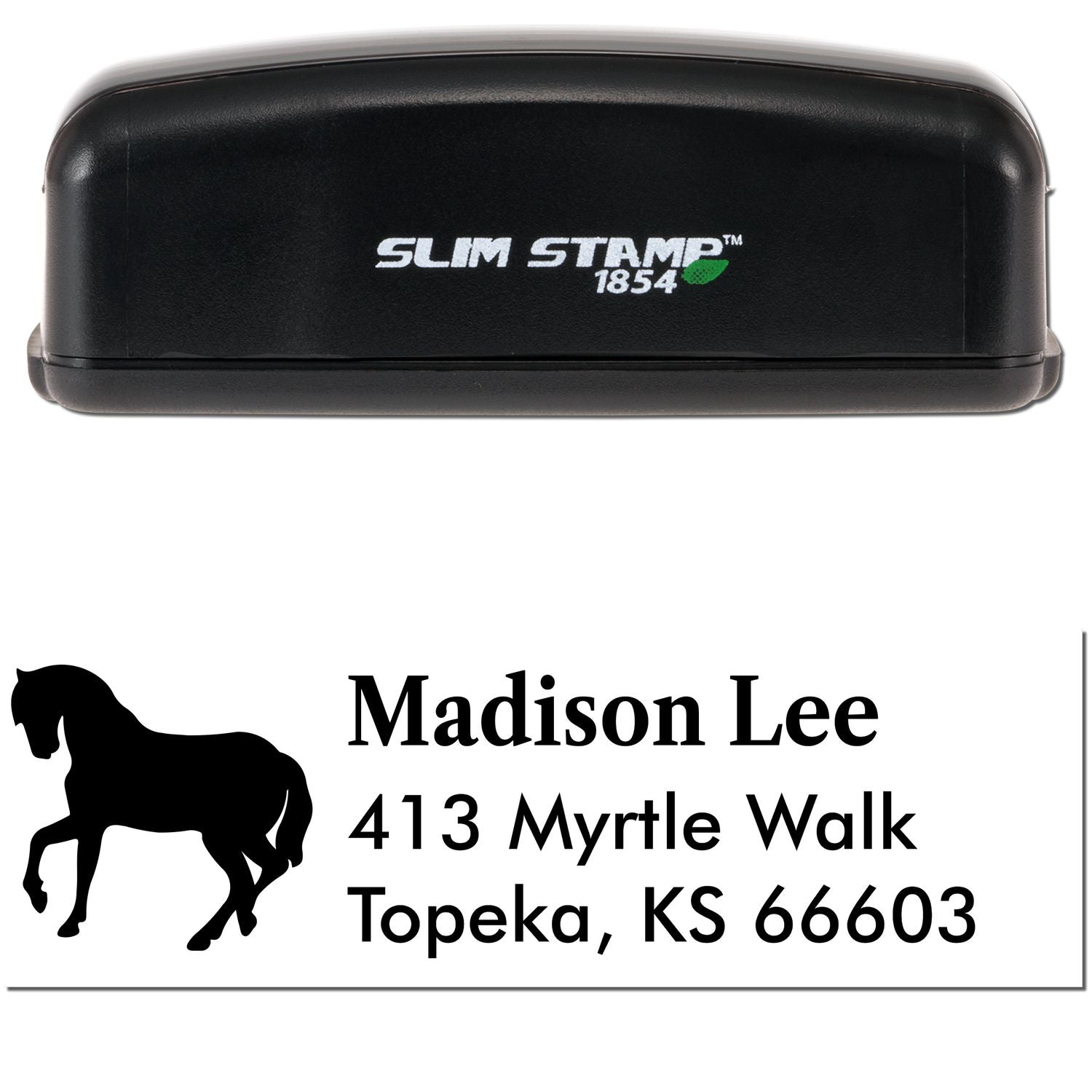 Slim Pre-Inked Noble Spirit Horse Handmade Address Return Stamp