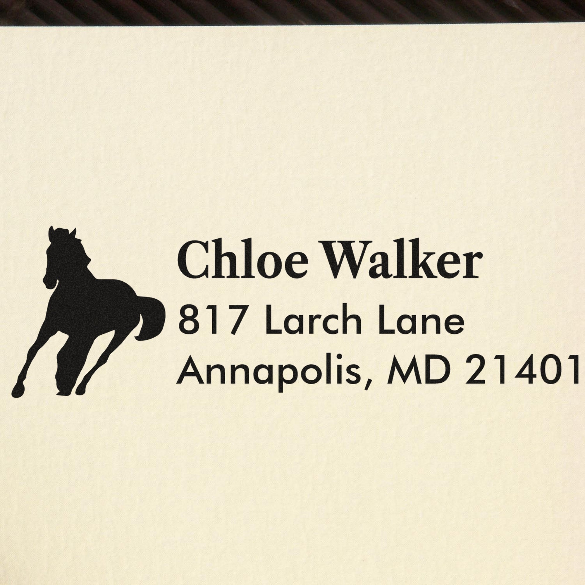 Slim Pre-Inked Steady Clipper Horse Handmade Home Address For Envelopes Stamp