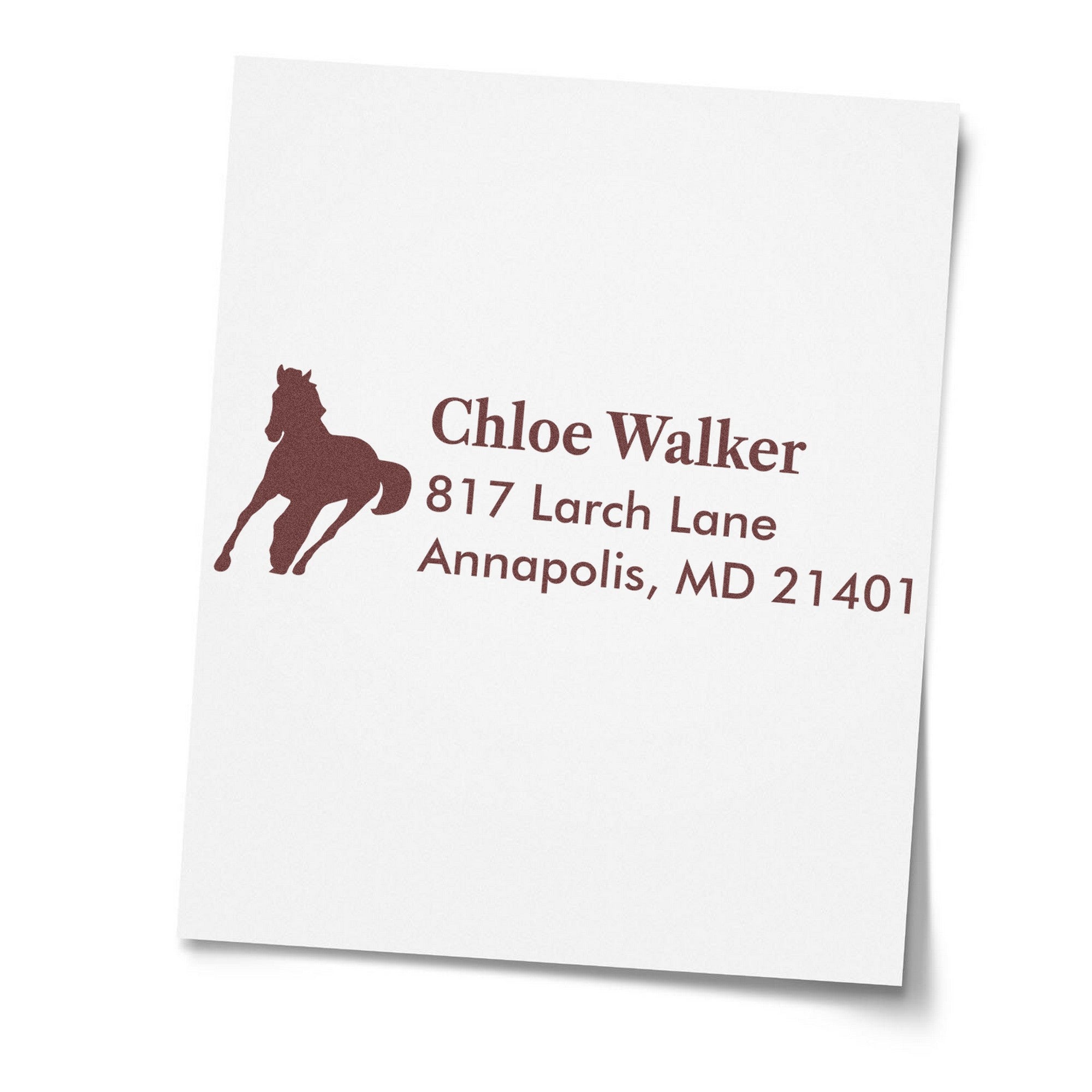 Slim Pre-Inked Steady Clipper Horse Handmade Home Address For Envelopes Stamp