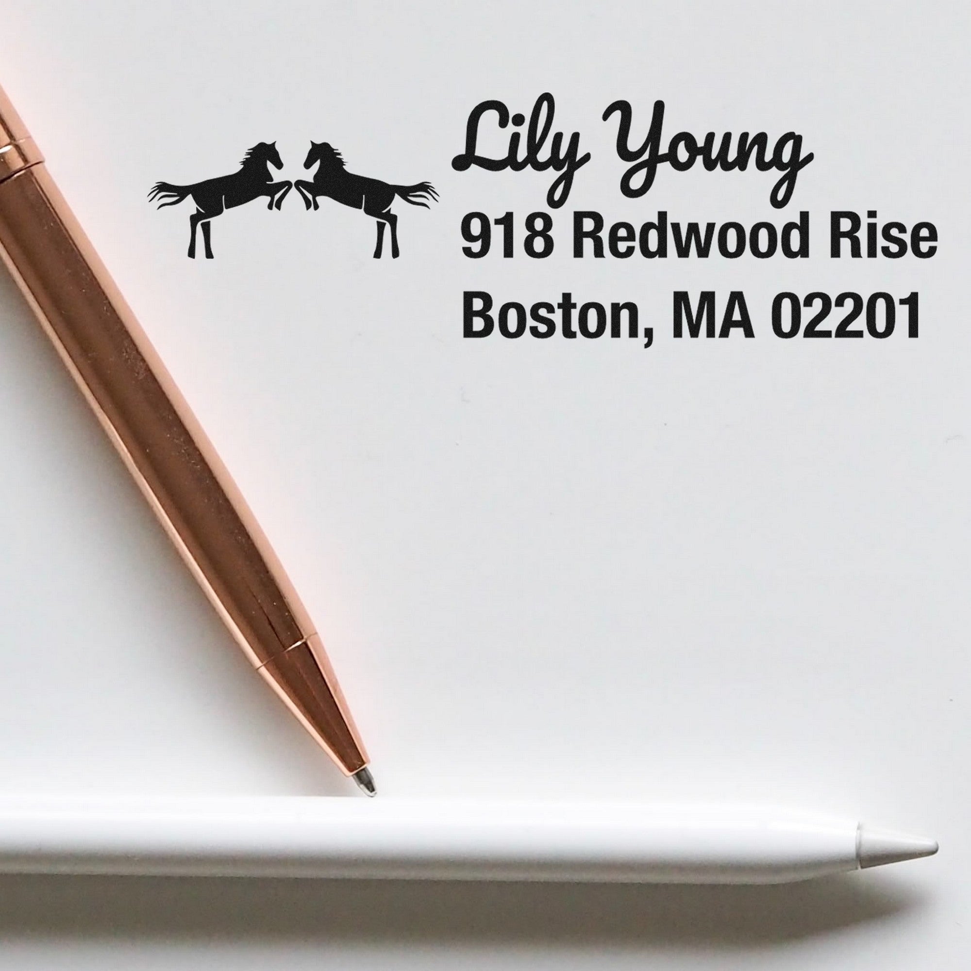 Self-Inking Brave Warriors Equestrian Customized Home Address Stamp