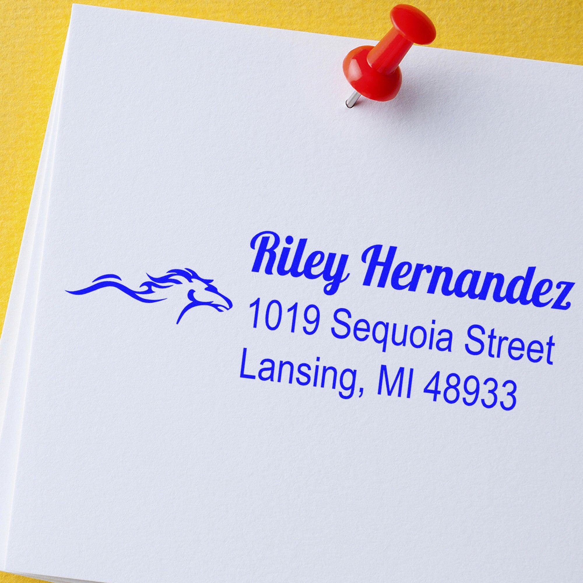 Wild Comet Horse Customize New Address Rubber Stamp