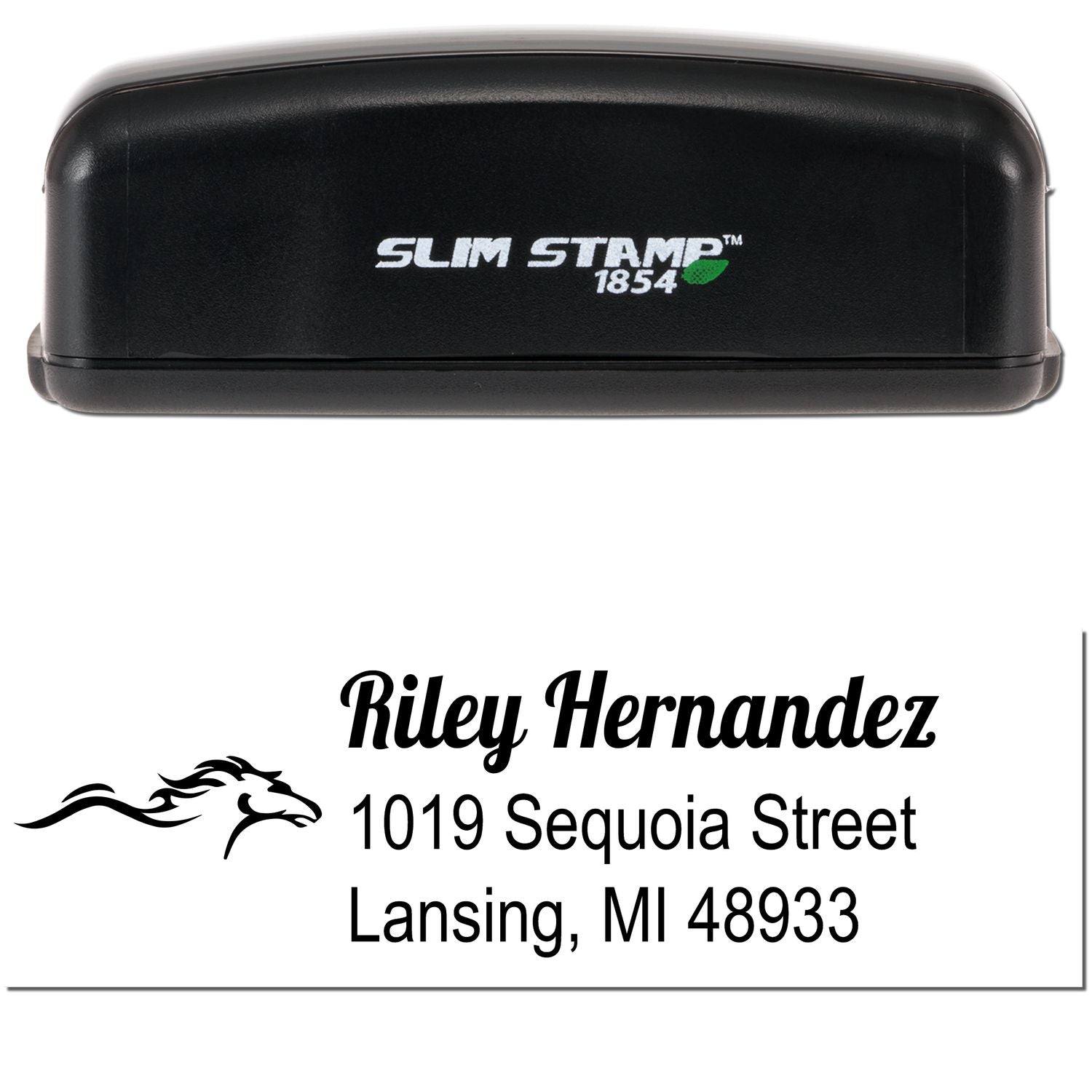 Slim Pre-Inked Wild Comet Horse Customize Address Stamp