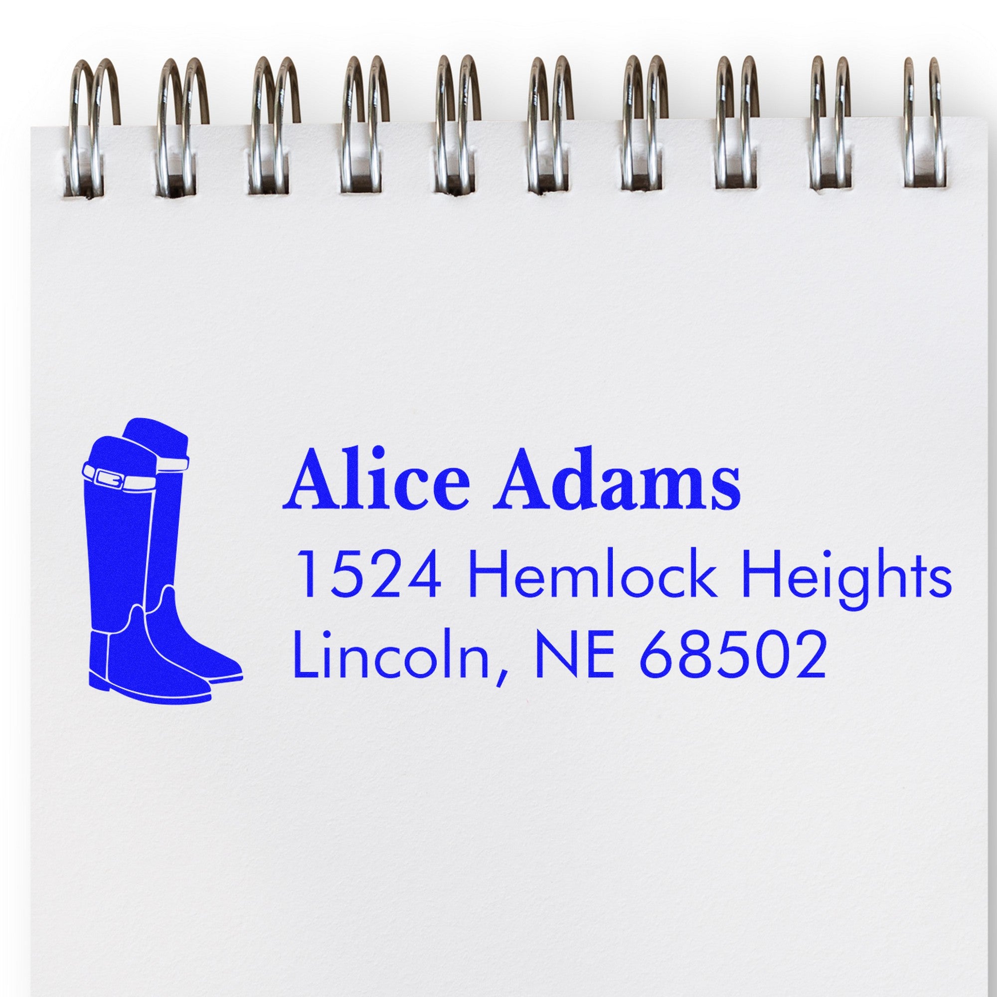 Fancy Boots Horse Customizable Name and Address Rubber Stamp