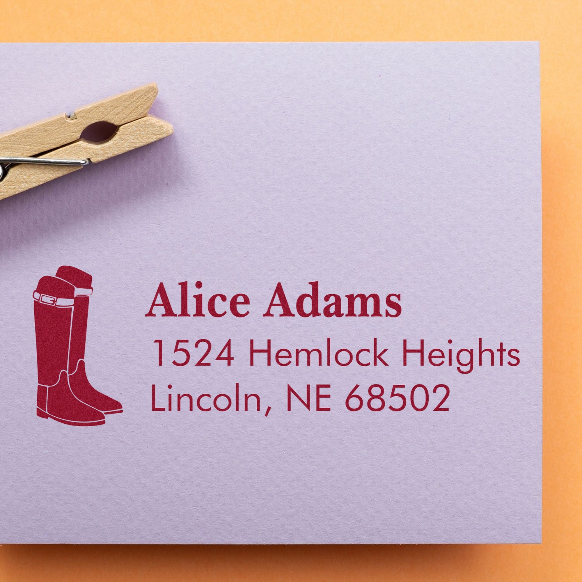 Slim Pre-Inked Fancy Boots Horse Customize Home Address Stamp