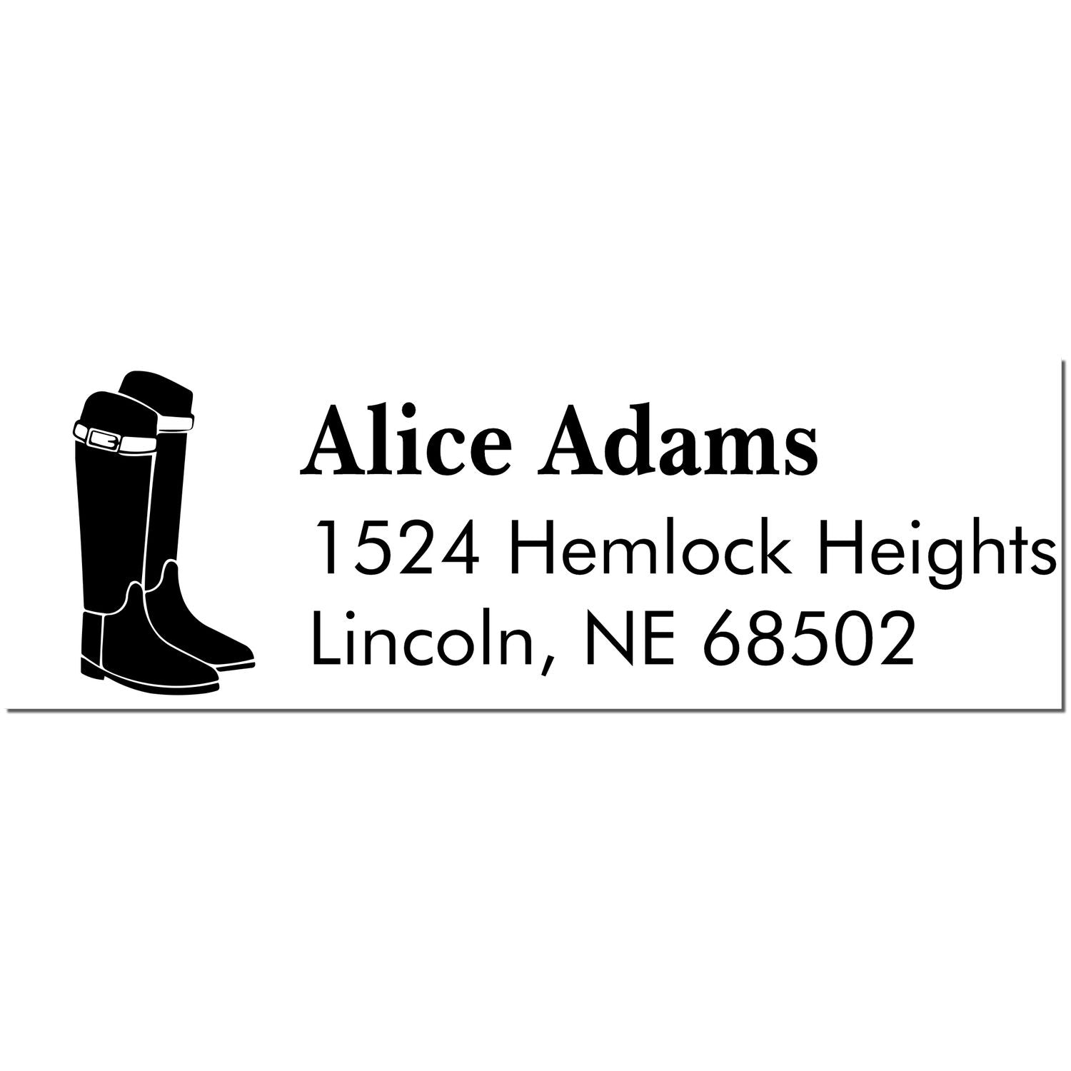 Slim Pre-Inked Fancy Boots Horse Customize Home Address Stamp