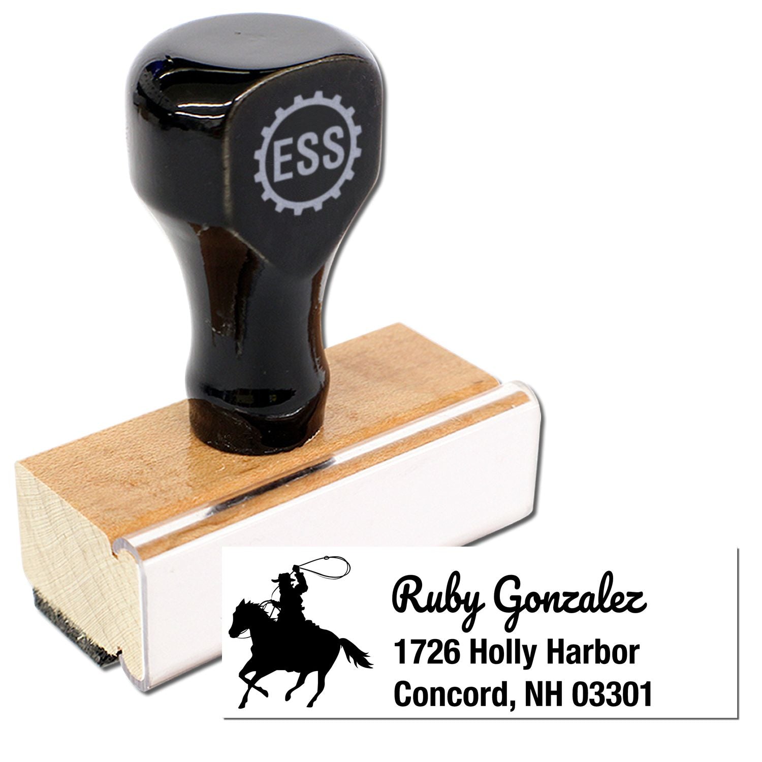 Shining Pearl Horse Customizable Mail Rubber Stamp