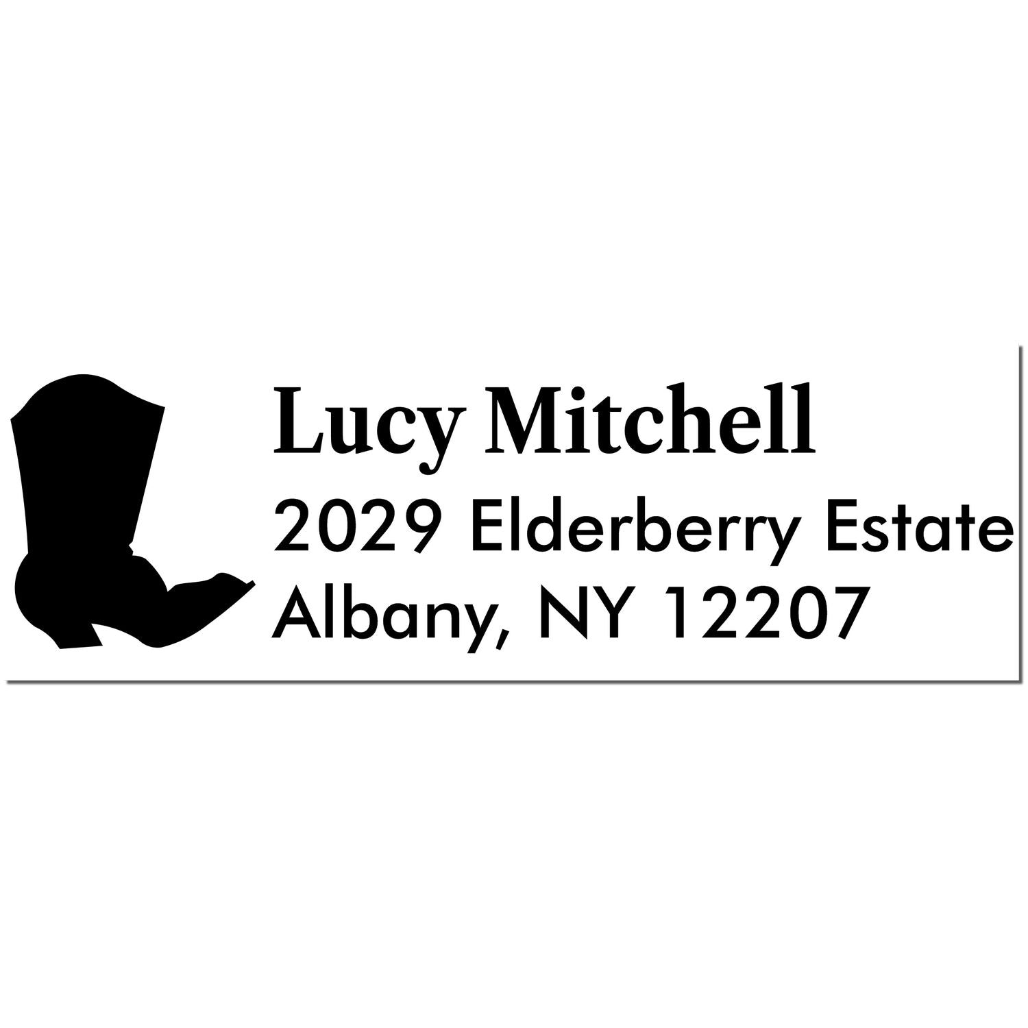 Trusty Boots Horse Customizable Mailing Address Rubber Stamp