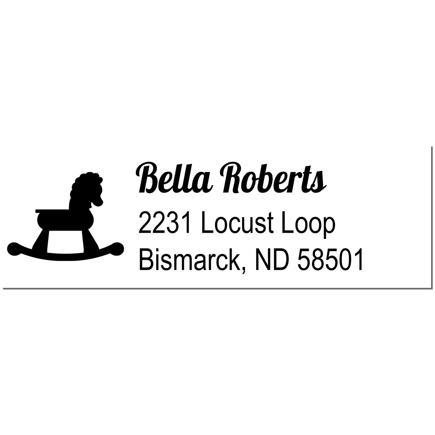 Playful Rocking Horse Customizable New Address Rubber Stamp