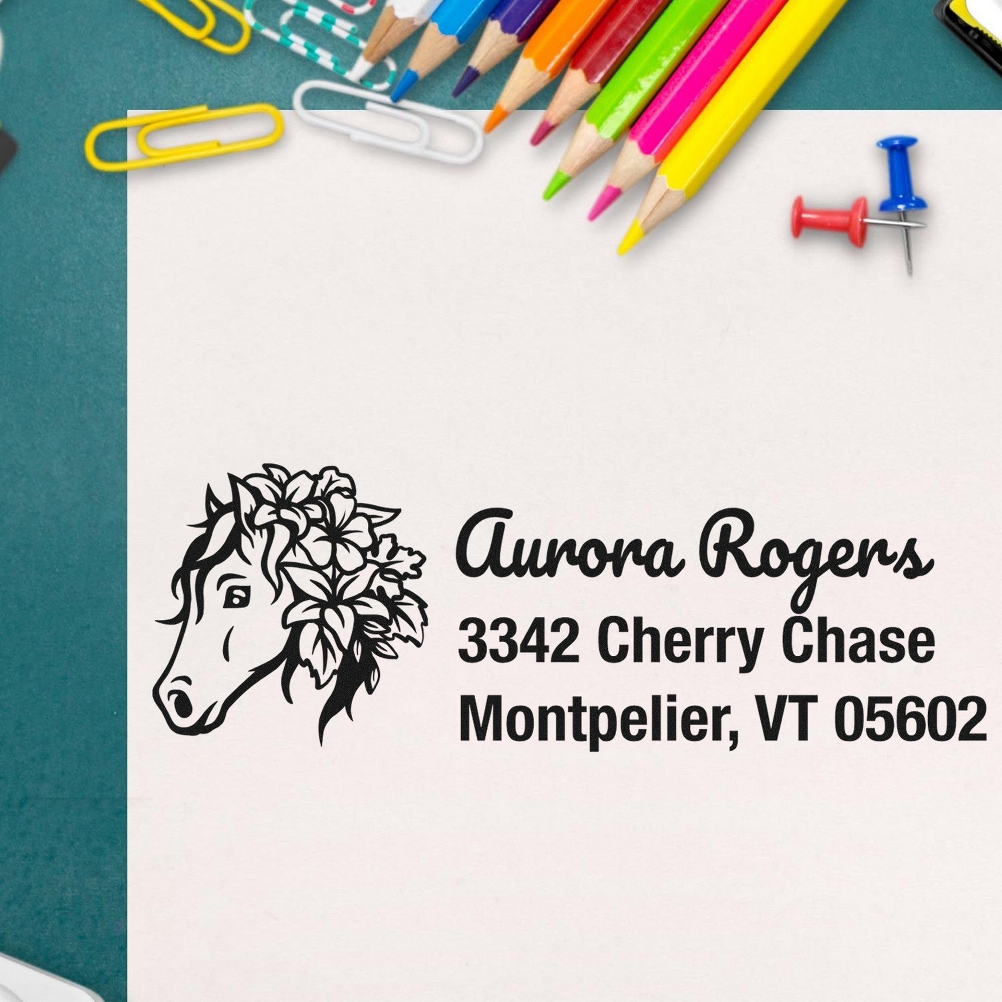 Self-Inking Proud Prince Equestrian Customize Home Address Stamp