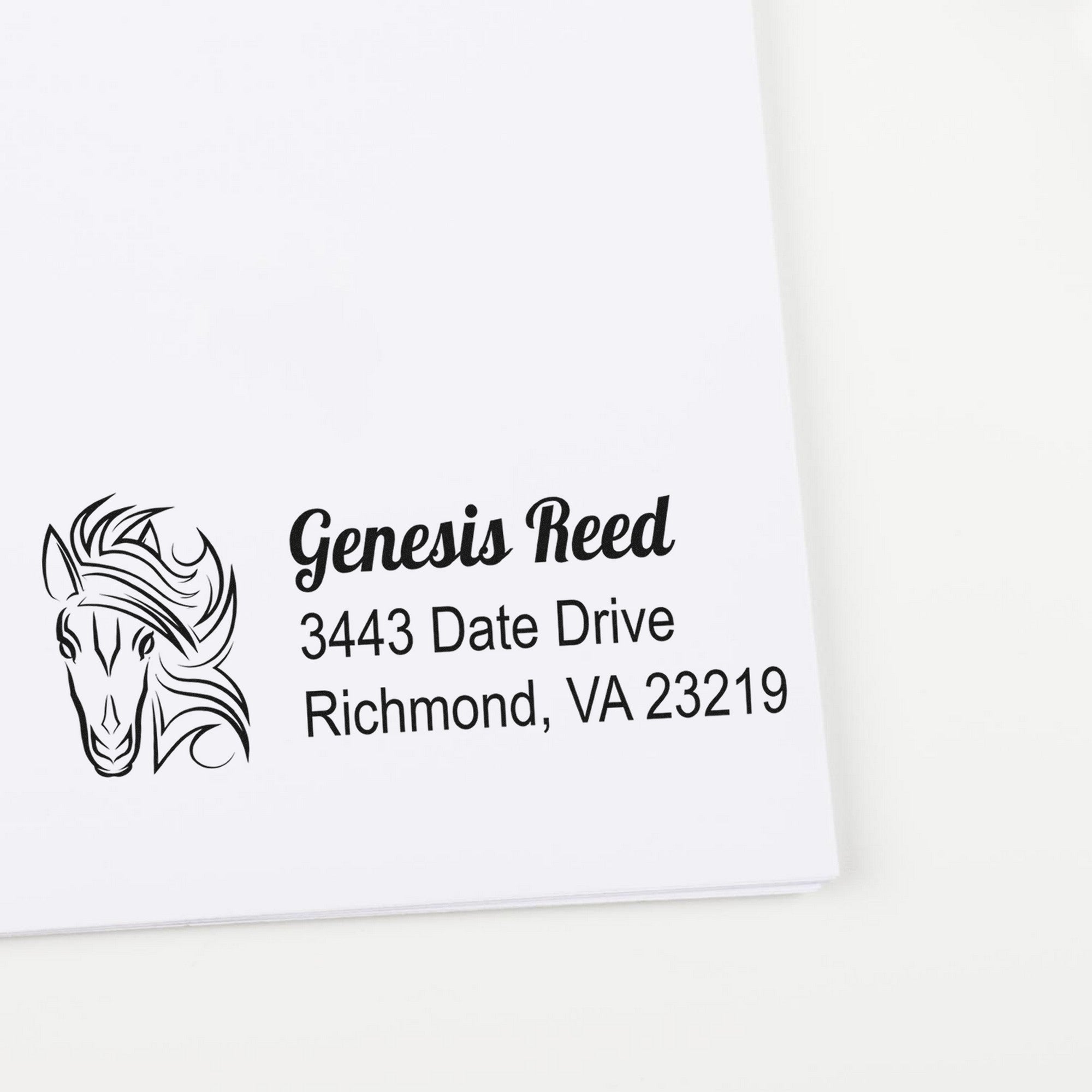 Spirited Spark Horse Personalized New Address Rubber Stamp