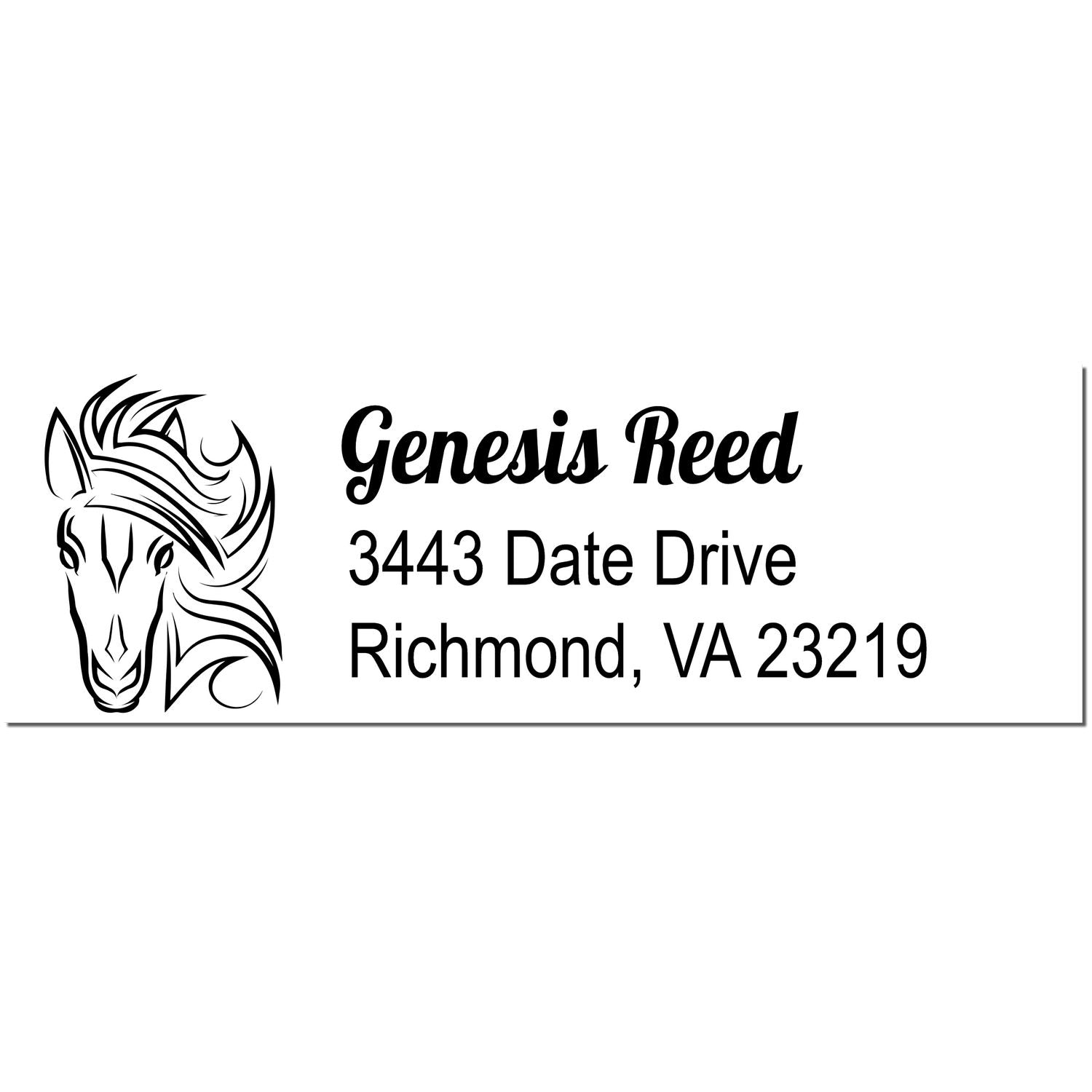 Spirited Spark Horse Personalized New Address Rubber Stamp