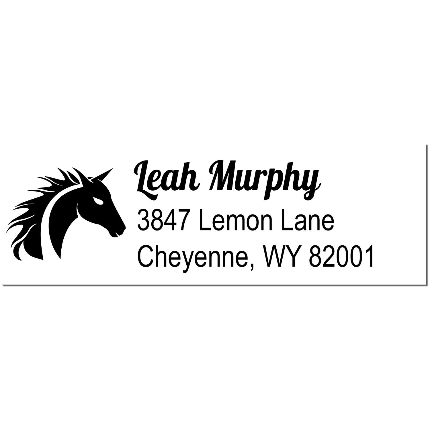 Emerald Green Horse Custom Return Address Rubber Stamp