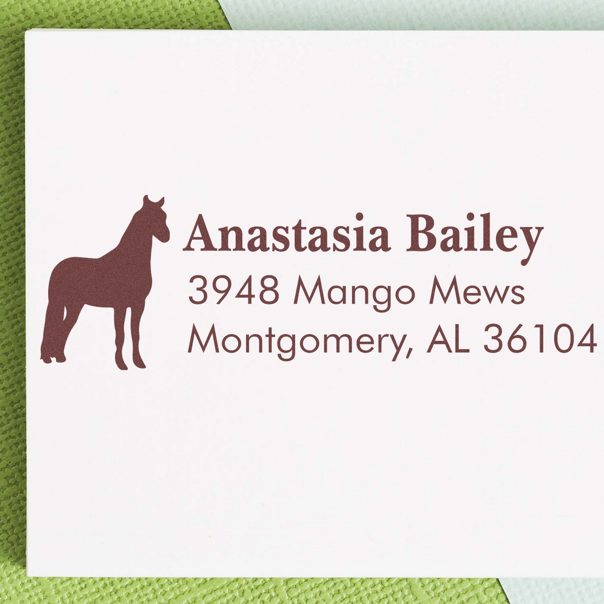 Twinkling Twilight Horse Custom Name and Address Rubber Stamp