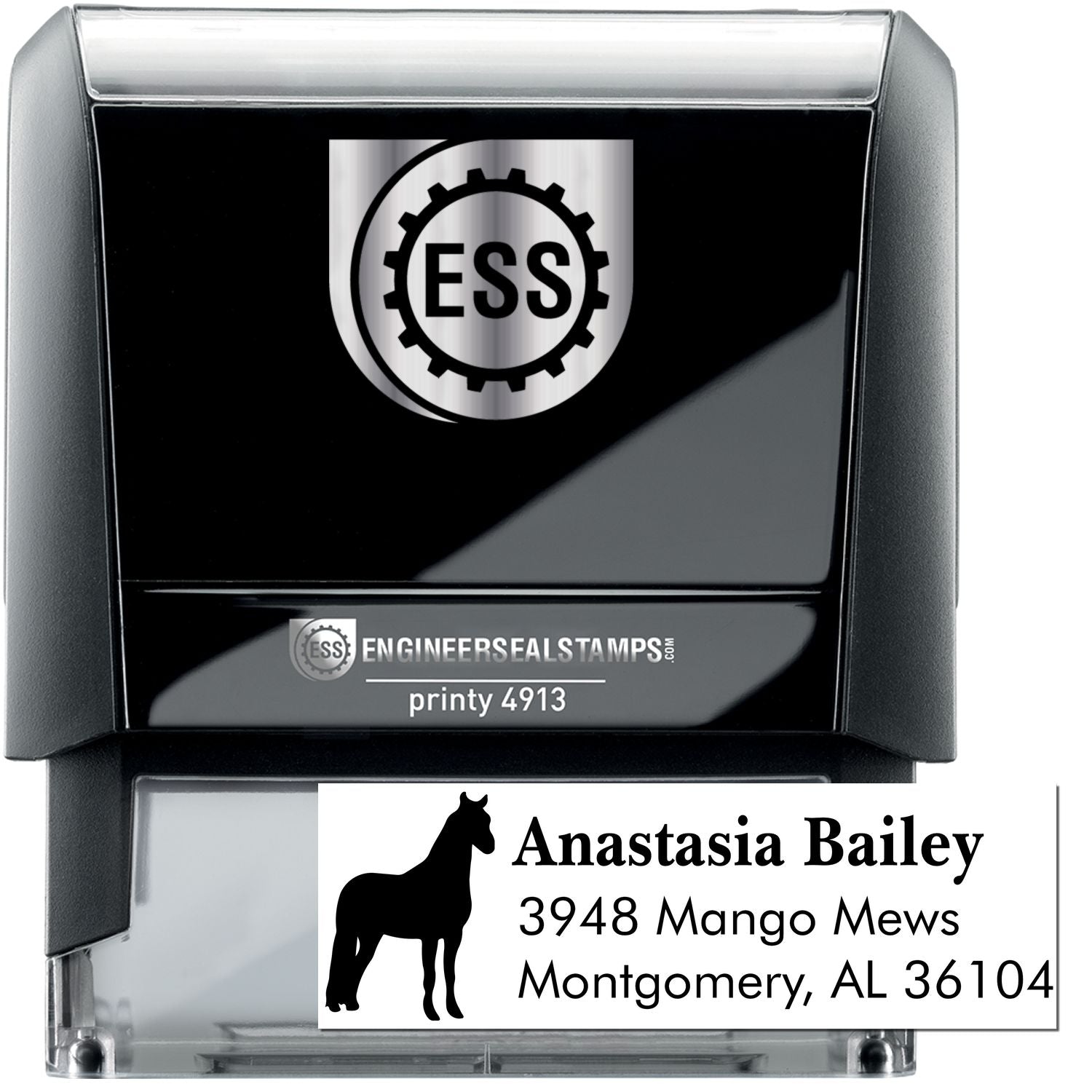 Self-Inking Twinkling Twilight Equestrian Customize Address Label Stamp