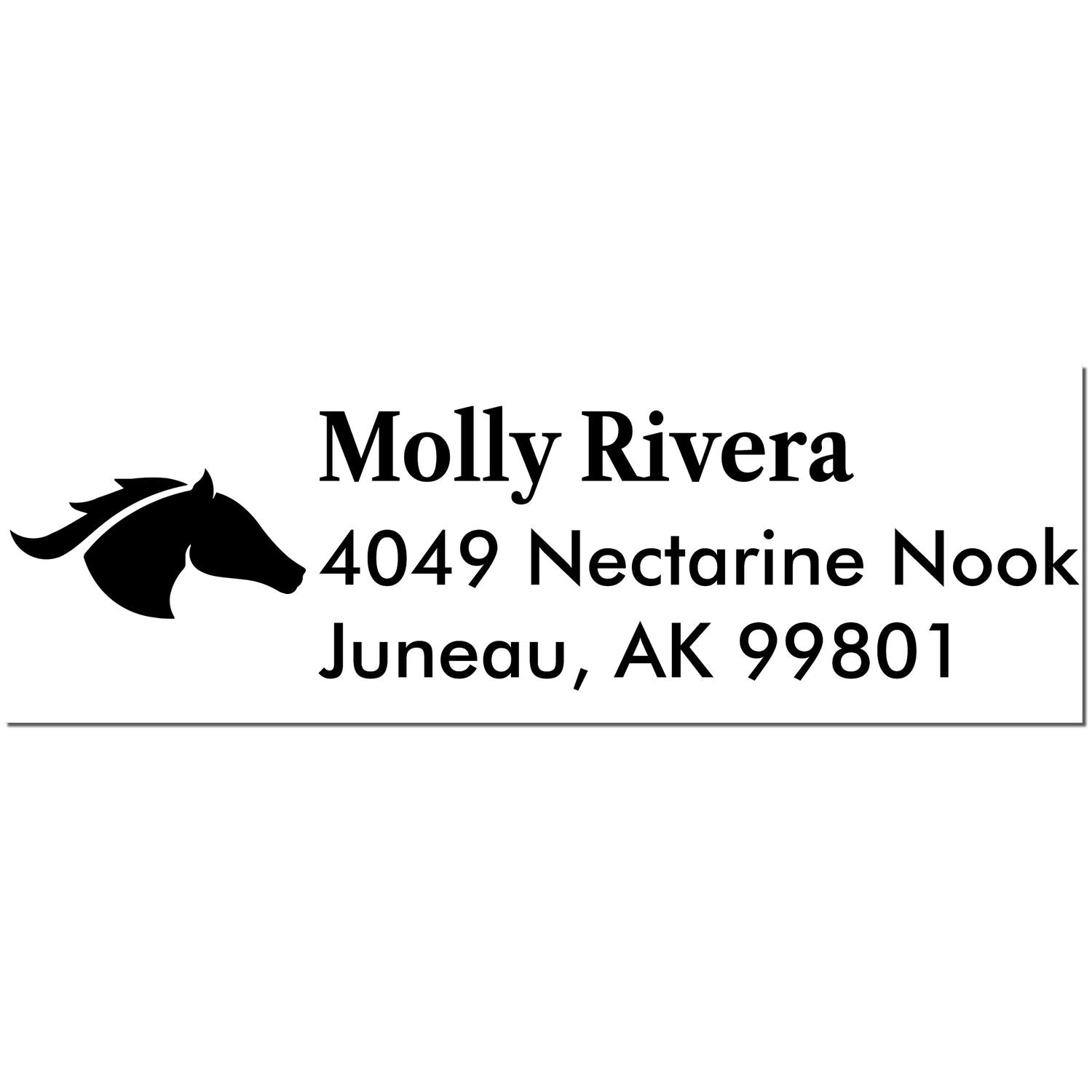 Self-Inking Ruby Red Equestrian Customizable Address Stamp