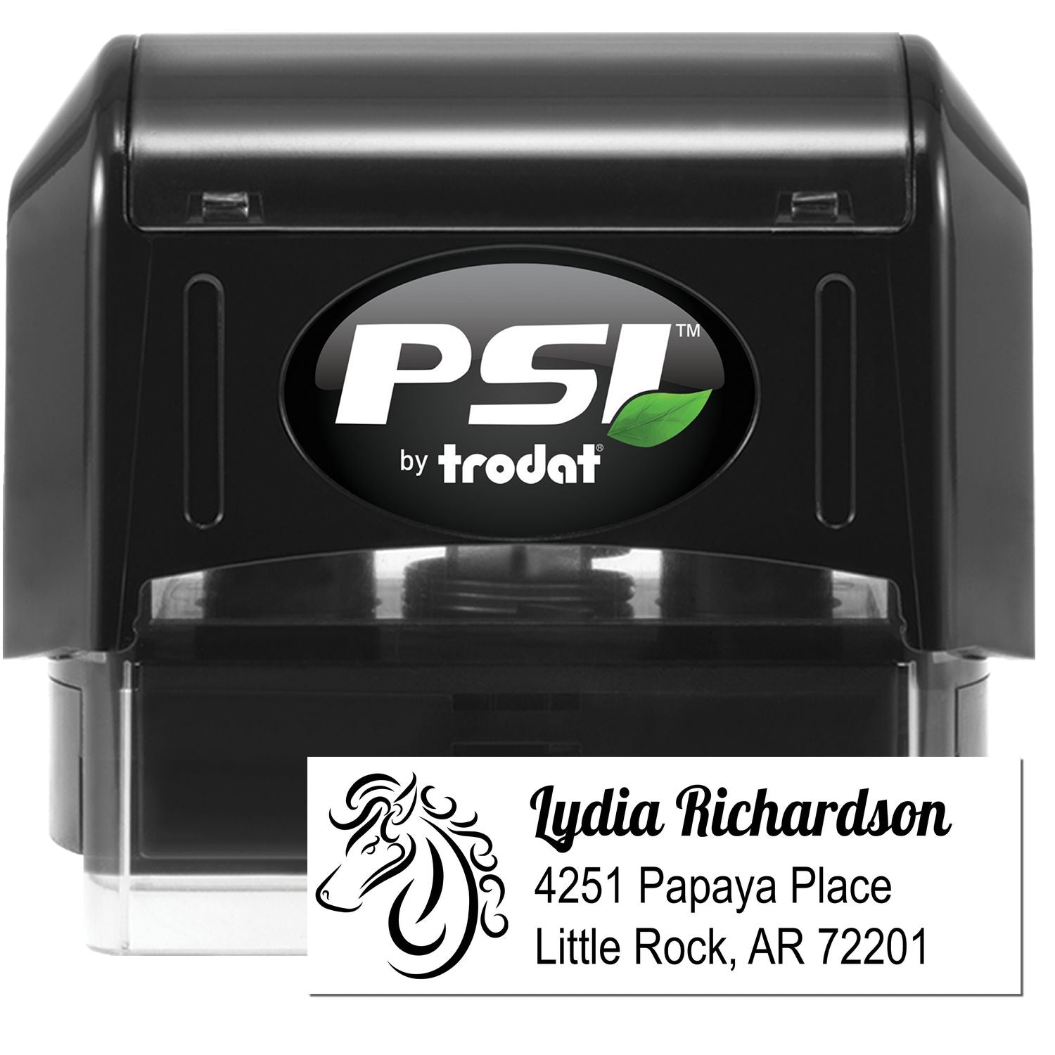 PSI Radiant Ray Steed Customized Address Label Pre-Inked Stamp