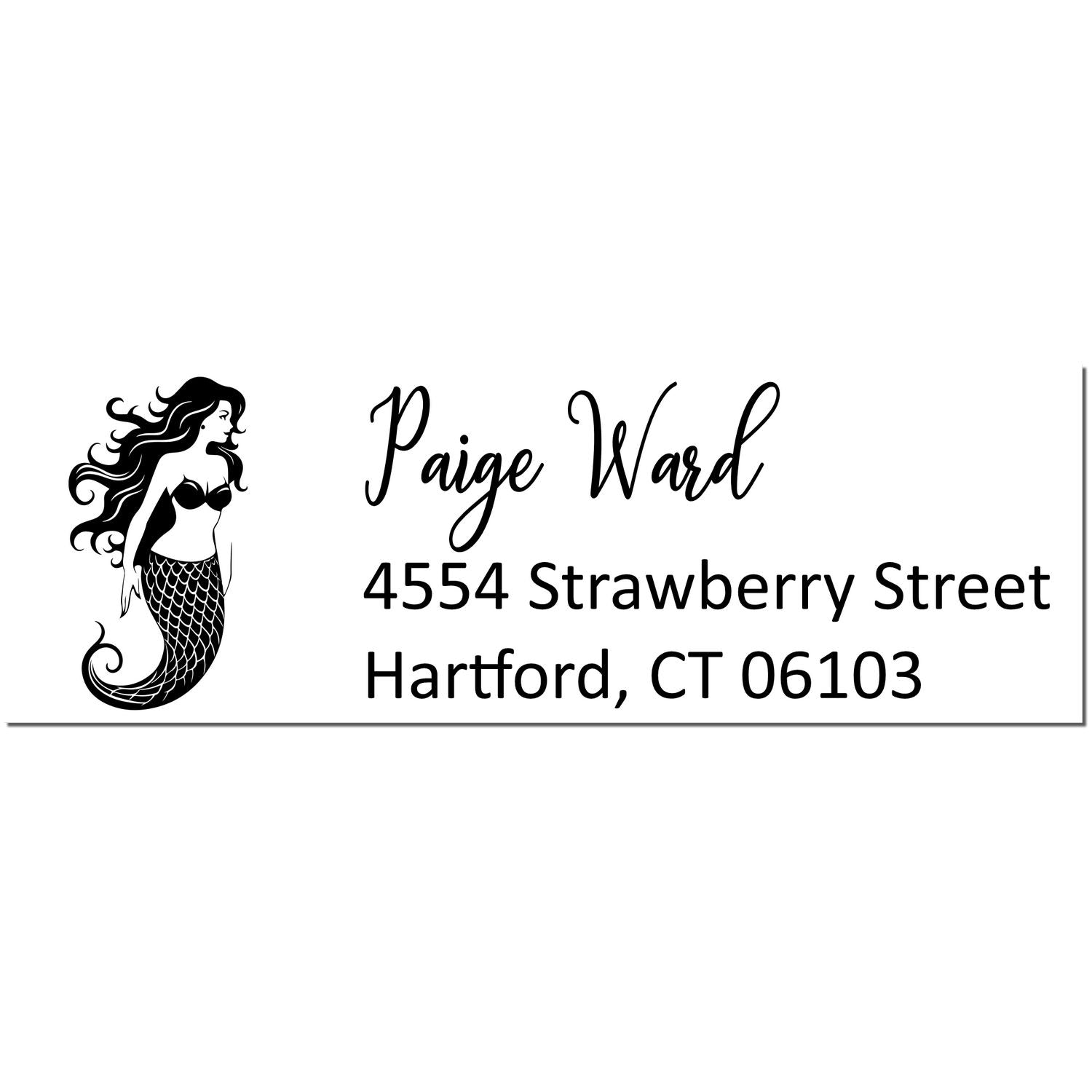 Self-Inking Siren's Call Mermaid Custom Mailing Address Stamp