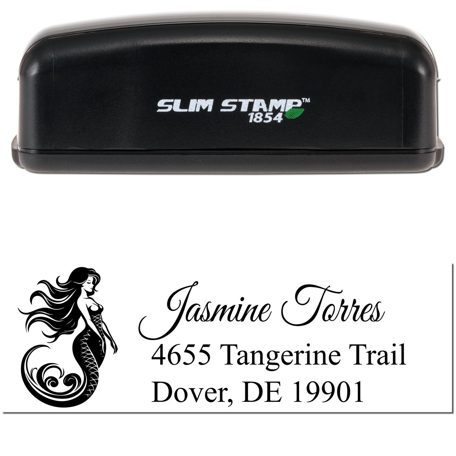 Slim Pre-Inked Mystic Mermaid Customized Home Address For Envelopes Stamp