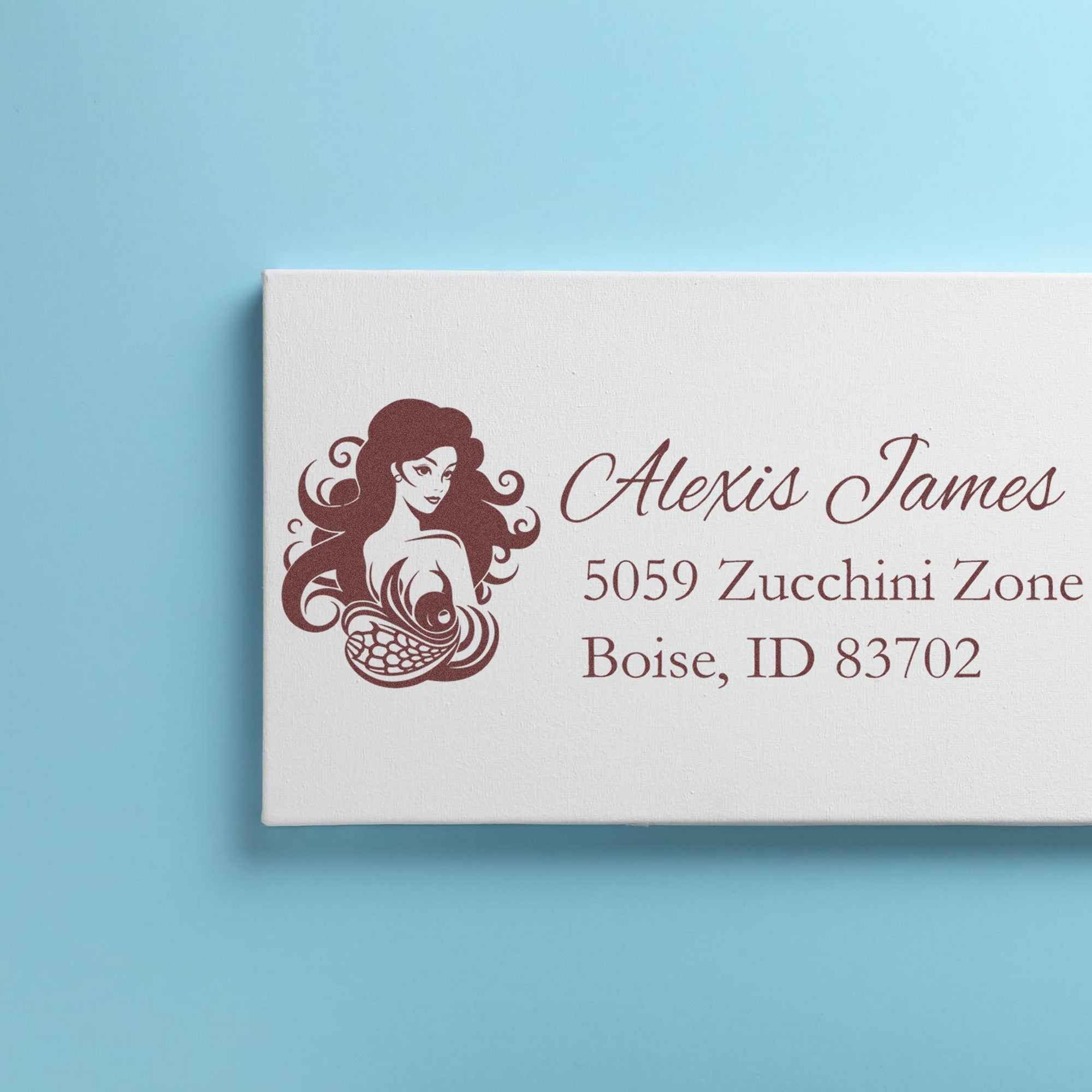 Self-Inking Pearl Princess Mermaid Customized Address Stamp