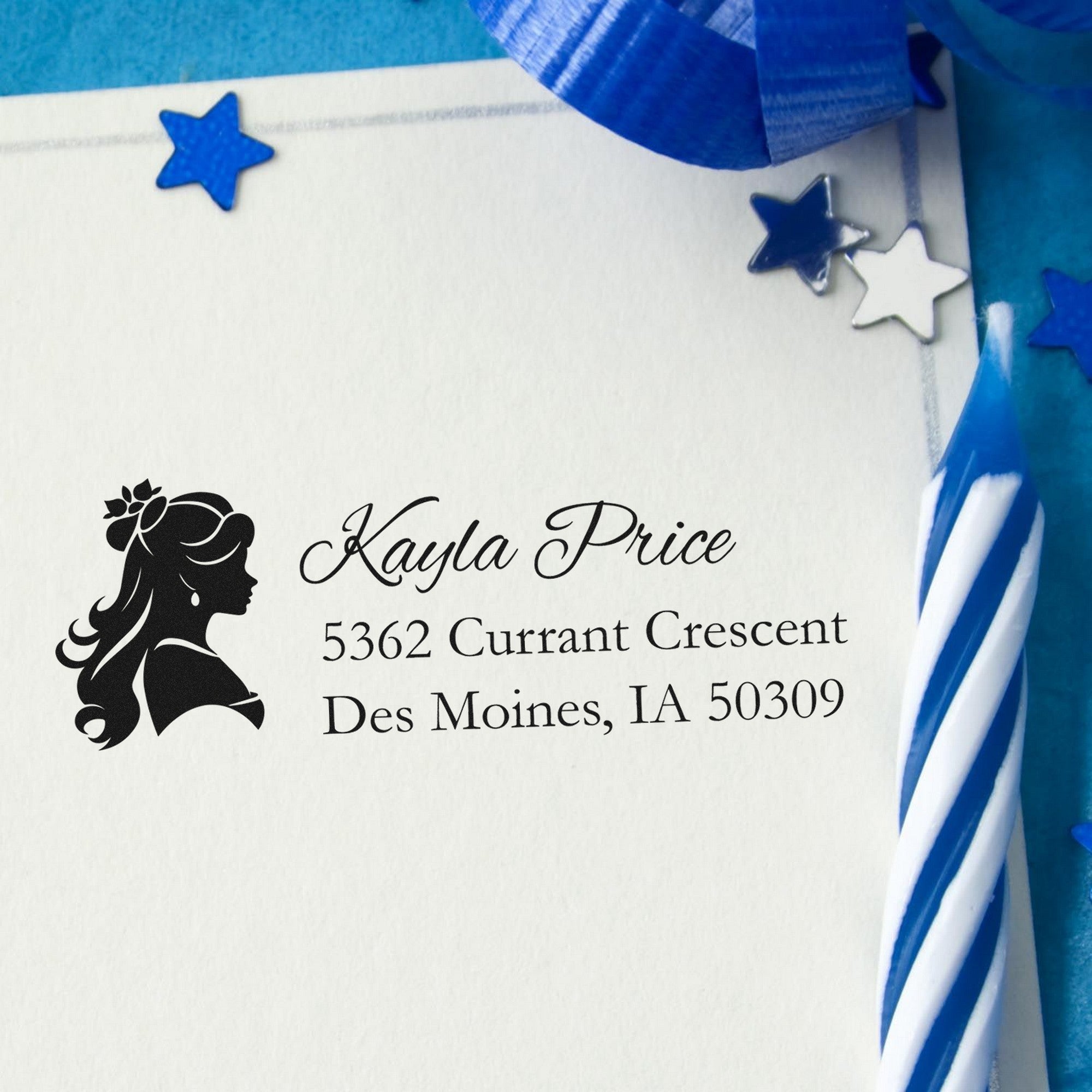 PSI Serene Elara Princess Personalized Home Address For Envelopes Pre-Inked Stamp