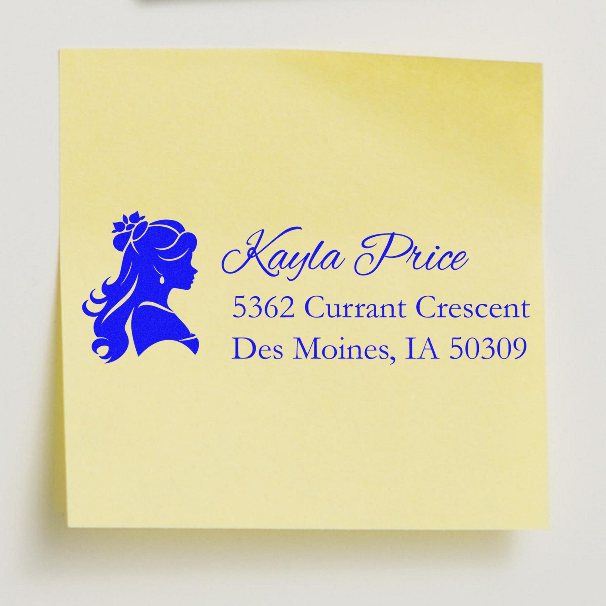 Serene Elara Princess Handmade Address Return Rubber Stamp